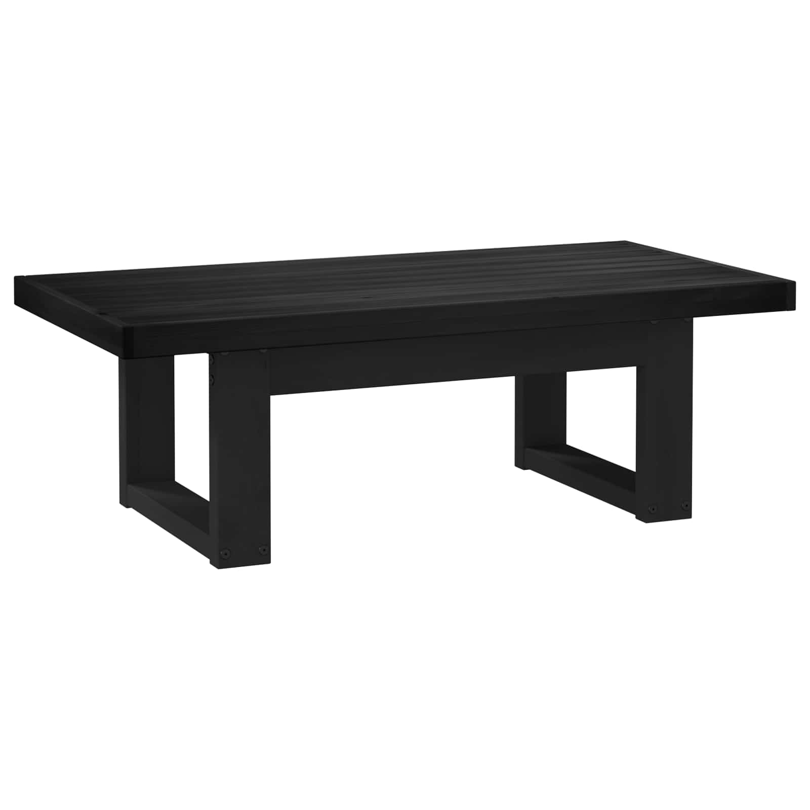 Couchtisch NOAIN Schwarz 119 x 60 x 40 cm Massives Kiefernholz