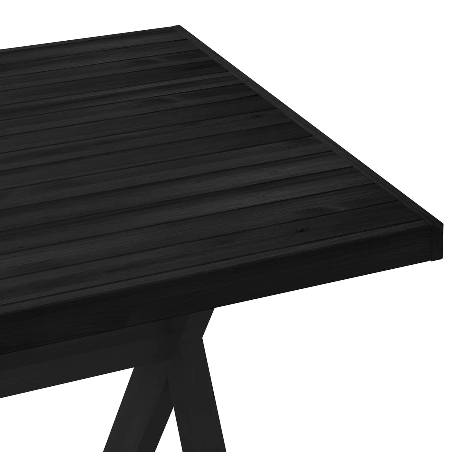Esstisch NOAIN 160 cm Massives Kiefernholz Schwarz Rechteckig