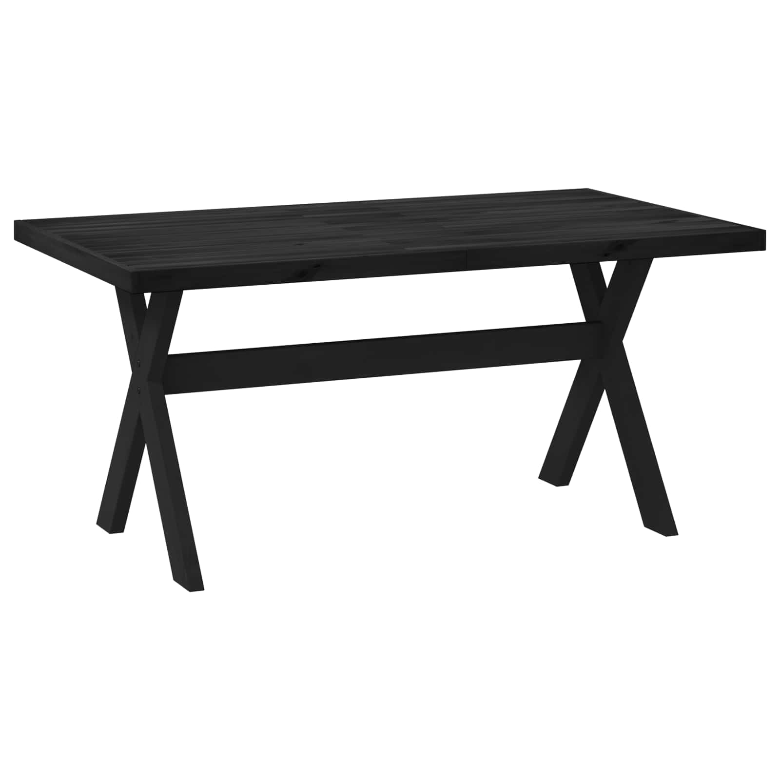 Esstisch NOAIN 160 cm Massives Kiefernholz Schwarz Rechteckig