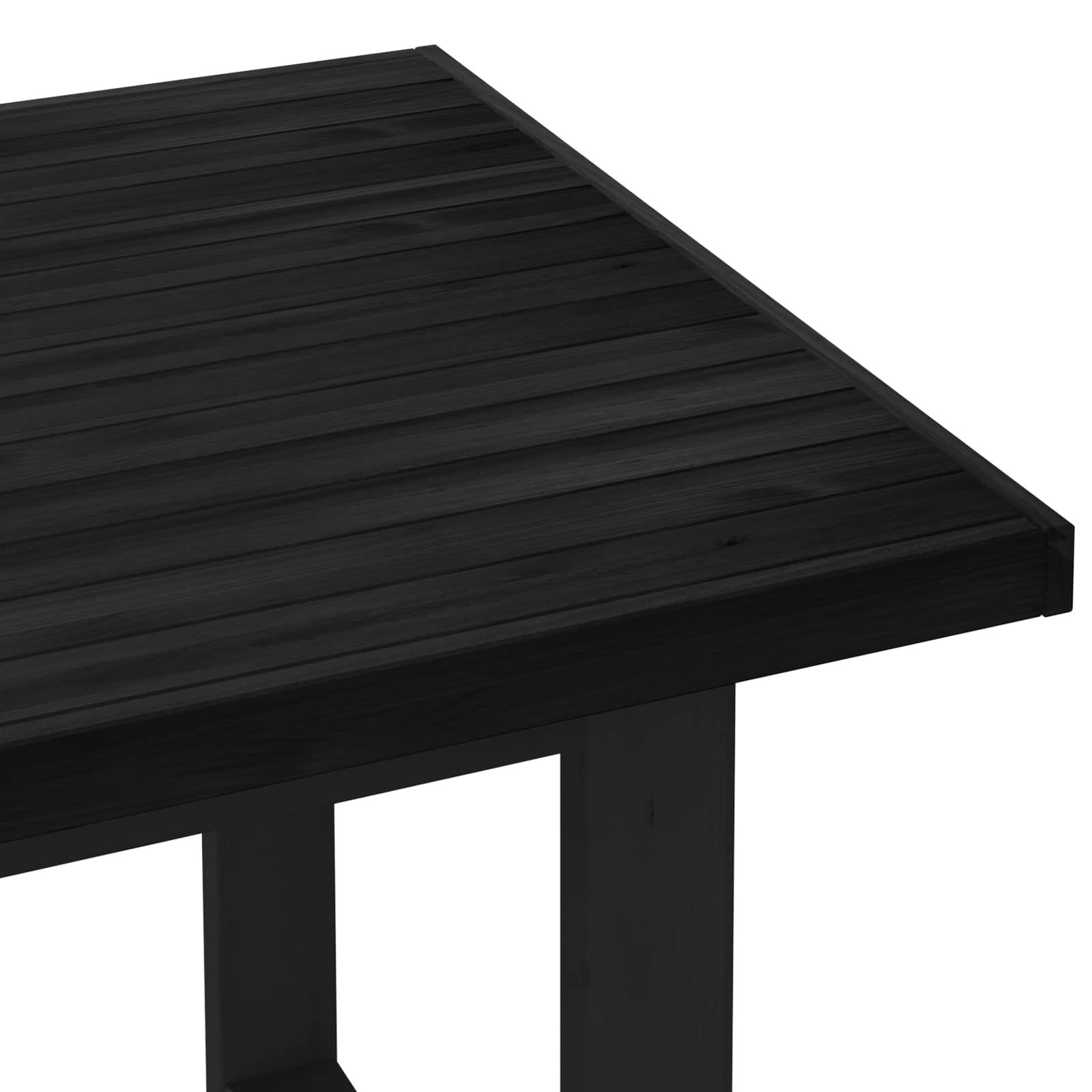 Esstisch NOAIN 160 cm Massives Kiefernholz Schwarz Rechteckig