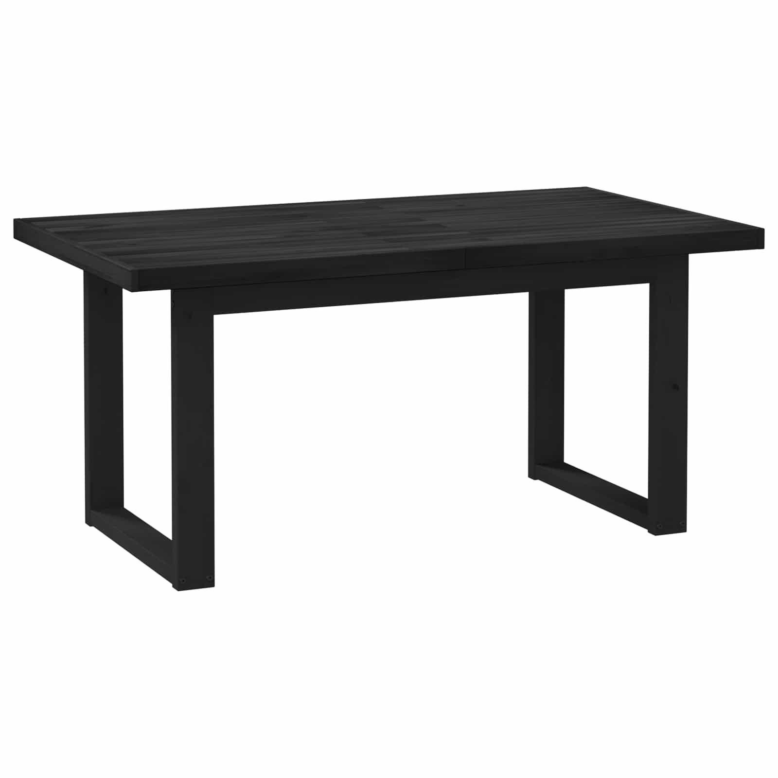 Esstisch NOAIN 160 cm Massives Kiefernholz Schwarz Rechteckig