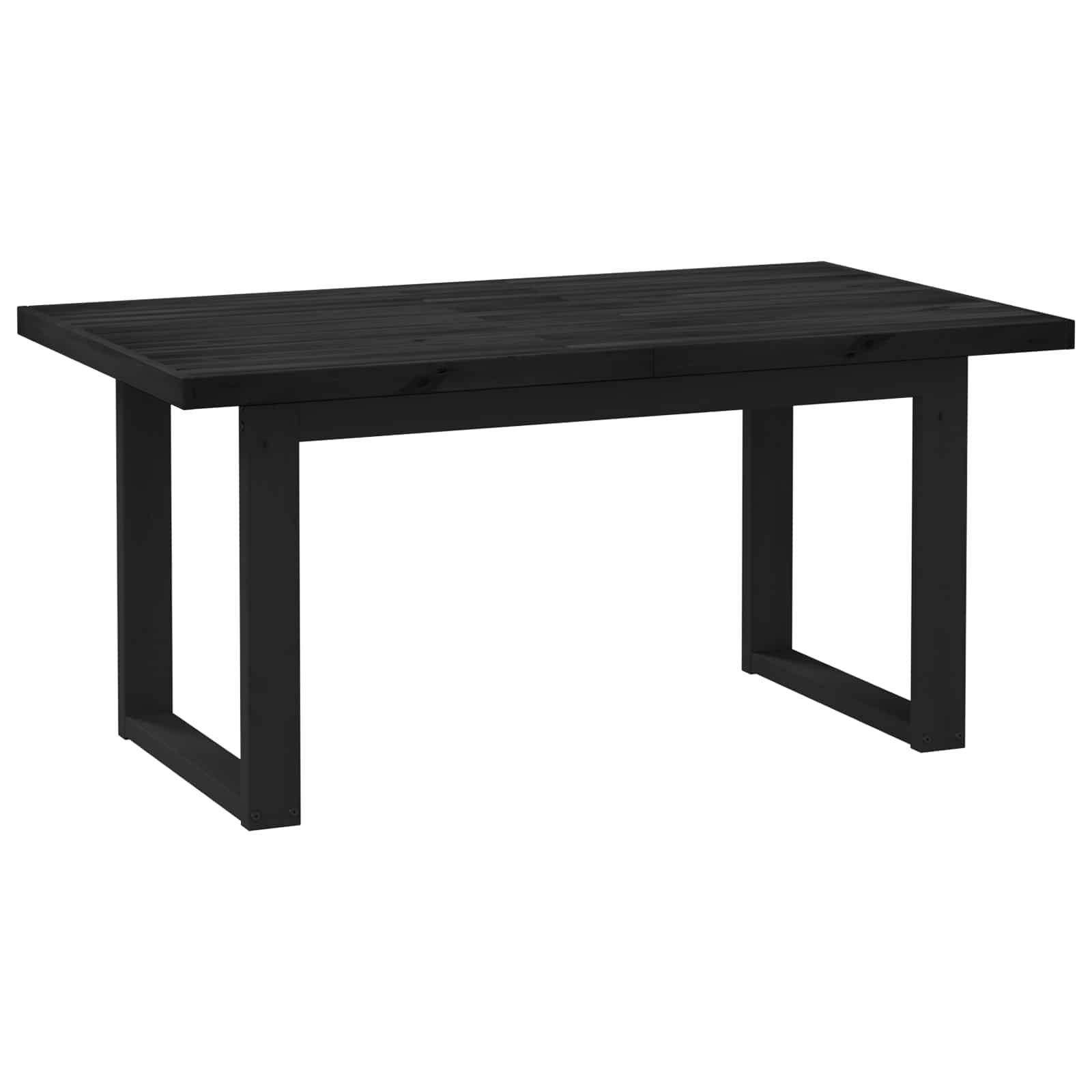 Esstisch NOAIN 160 cm Massives Kiefernholz Schwarz Rechteckig