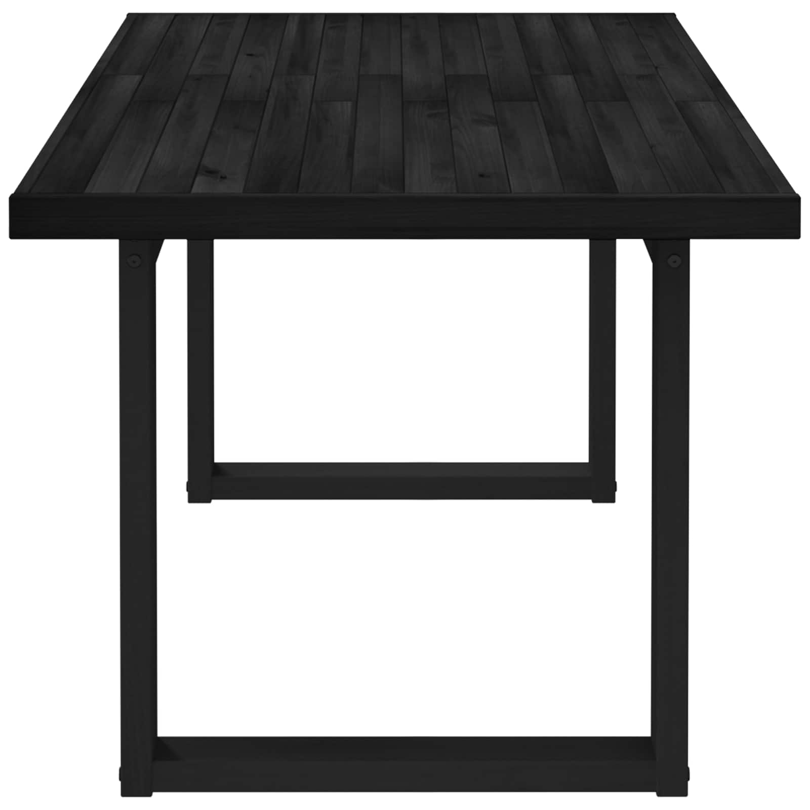 Esstisch NOAIN 160 cm Massives Kiefernholz Schwarz Rechteckig