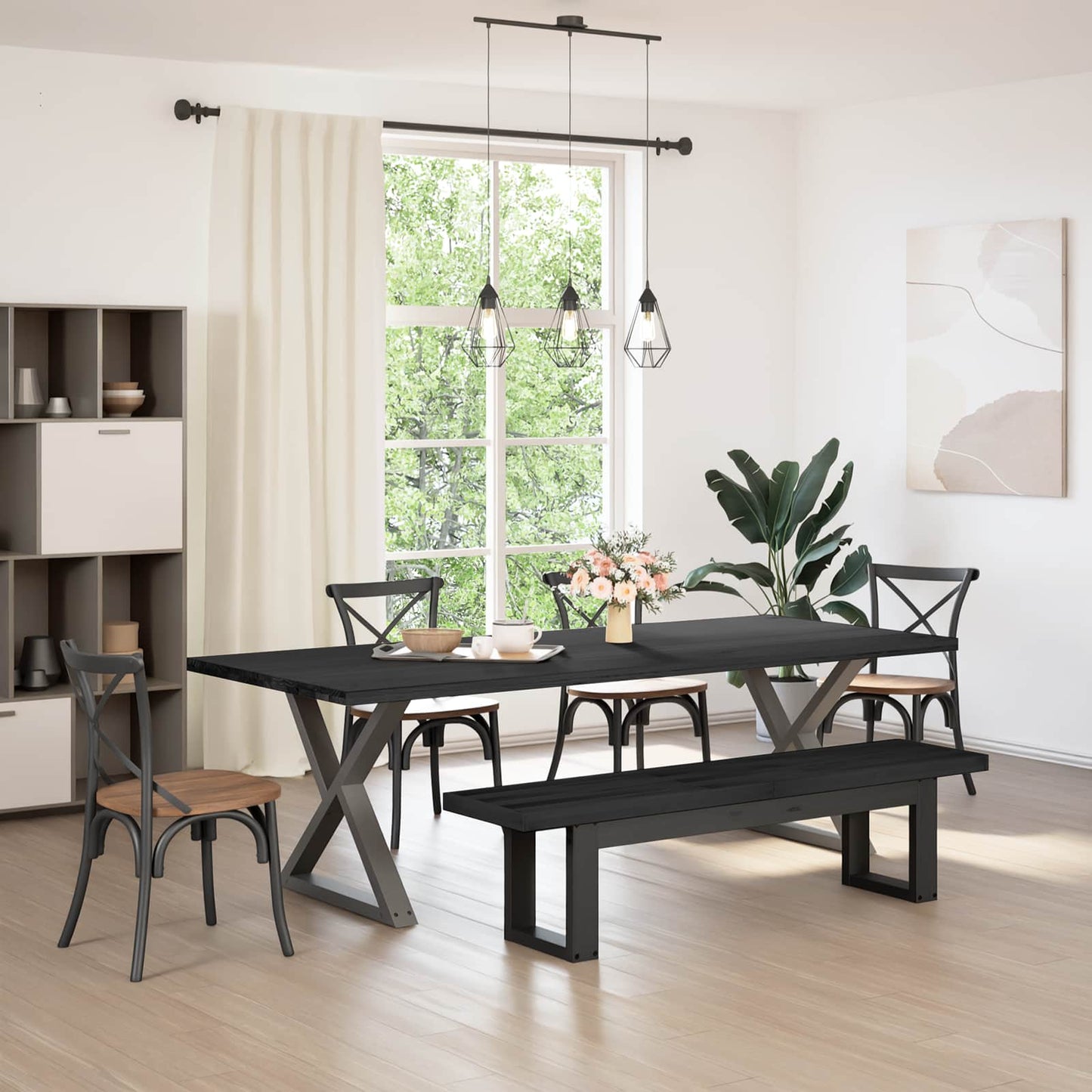 Esstischbank NOAIN 160 x 41 x 45 cm Massives Kiefernholz
