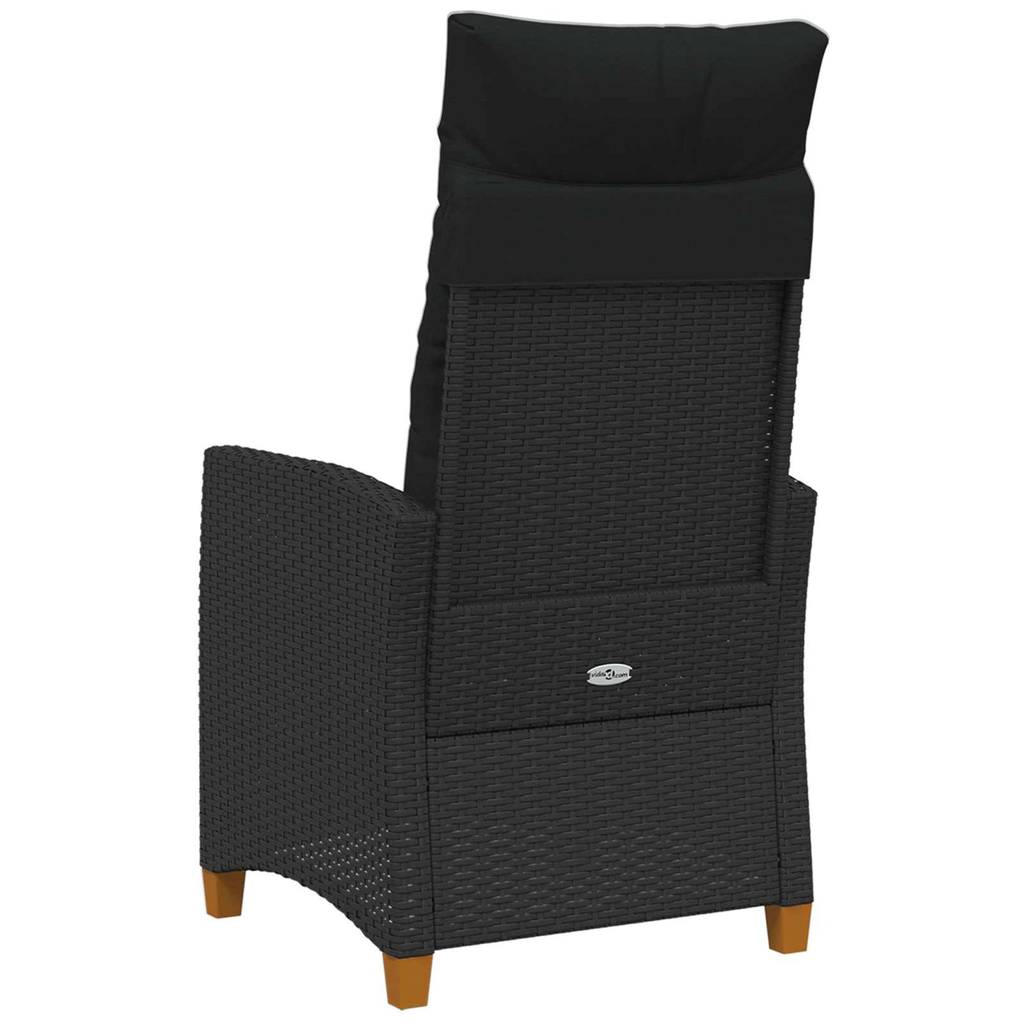 Liegestuhl mit Teeteller Schwarz Poly-Rattan