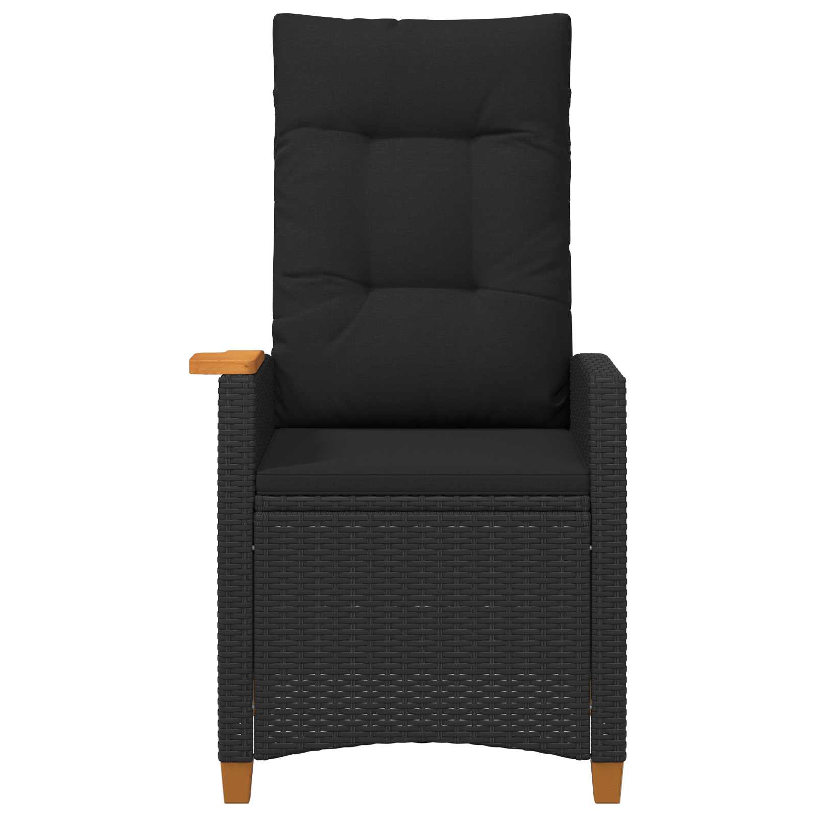Liegestuhl mit Teeteller Schwarz Poly-Rattan