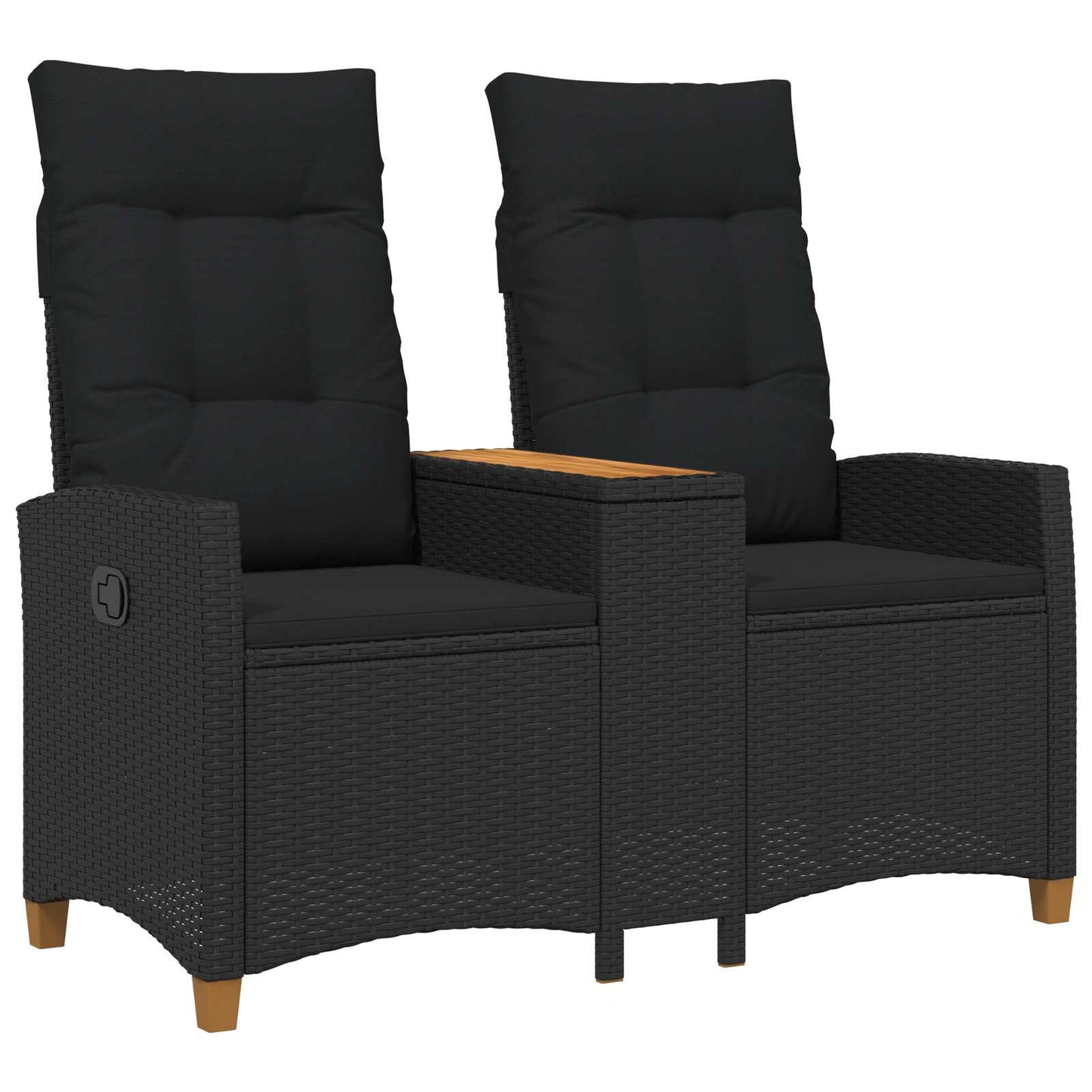 Liegebank mit Tisch 2 -Seater 126 x 65 x 112 cm Poly-Rattan