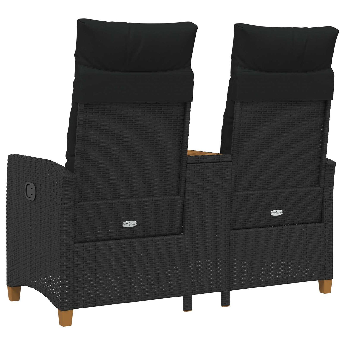 Liegebank mit Tisch 2 -Seater 126 x 65 x 112 cm Poly-Rattan