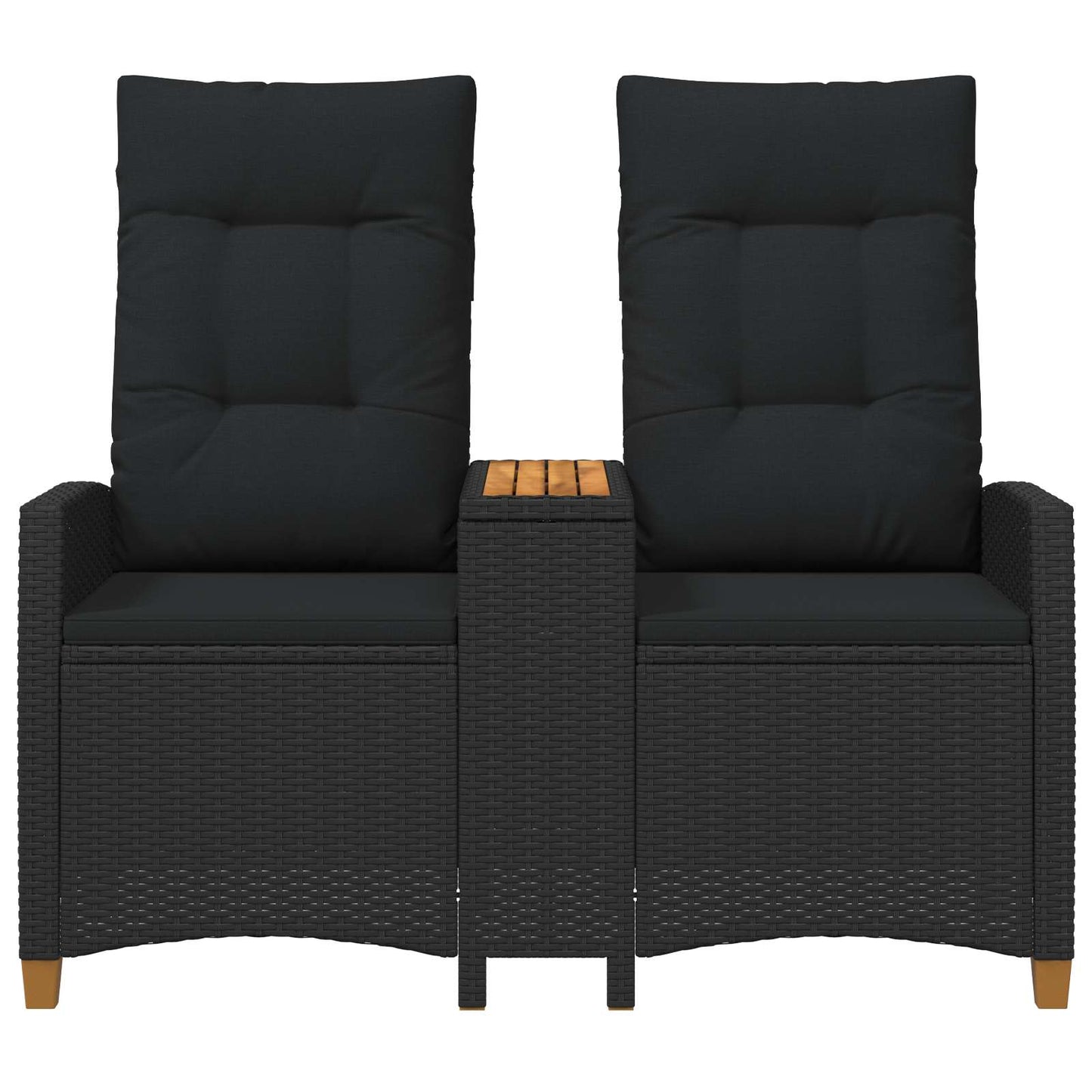 Liegebank mit Tisch 2 -Seater 126 x 65 x 112 cm Poly-Rattan