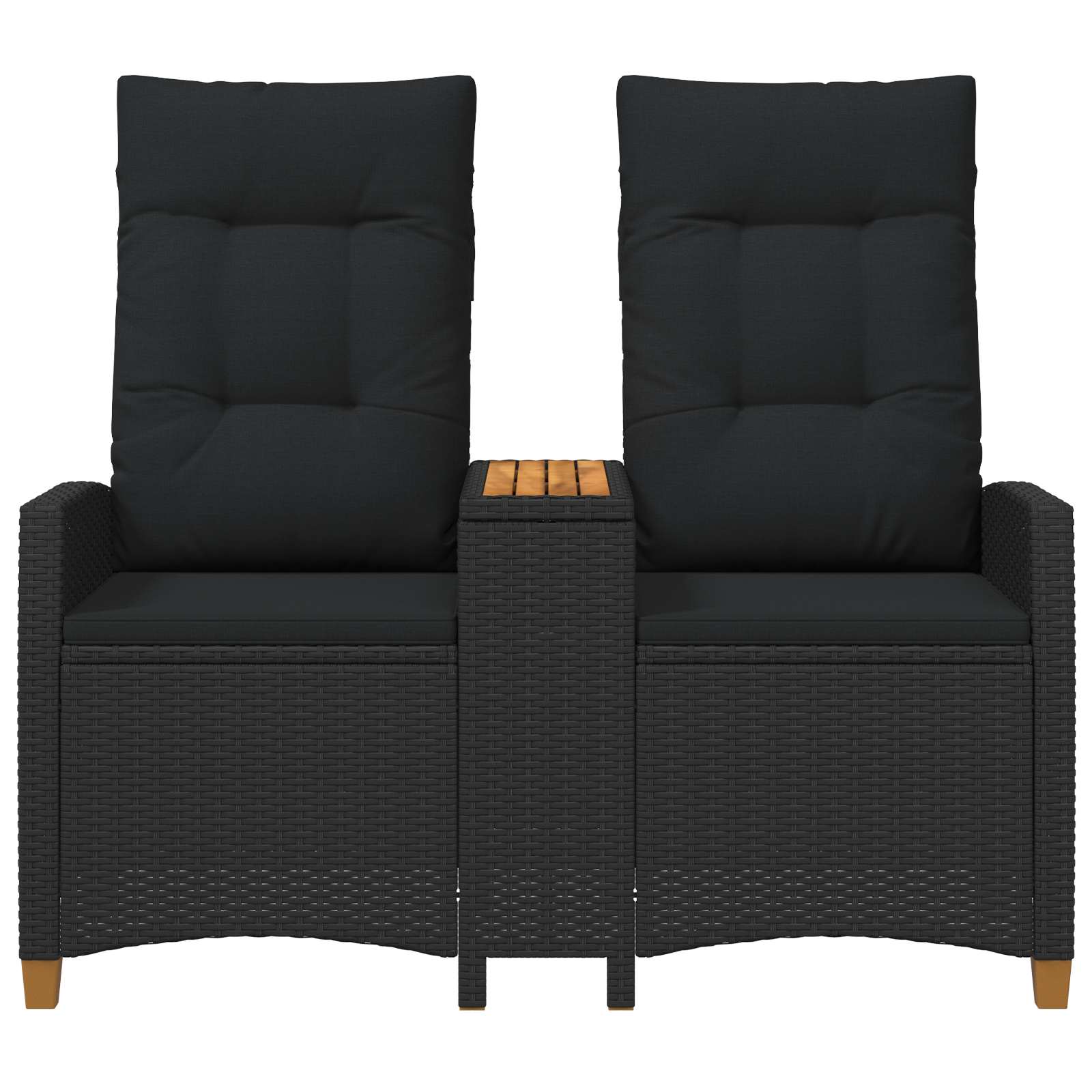 Liegebank mit Tisch 2 -Seater 126 x 65 x 112 cm Poly-Rattan