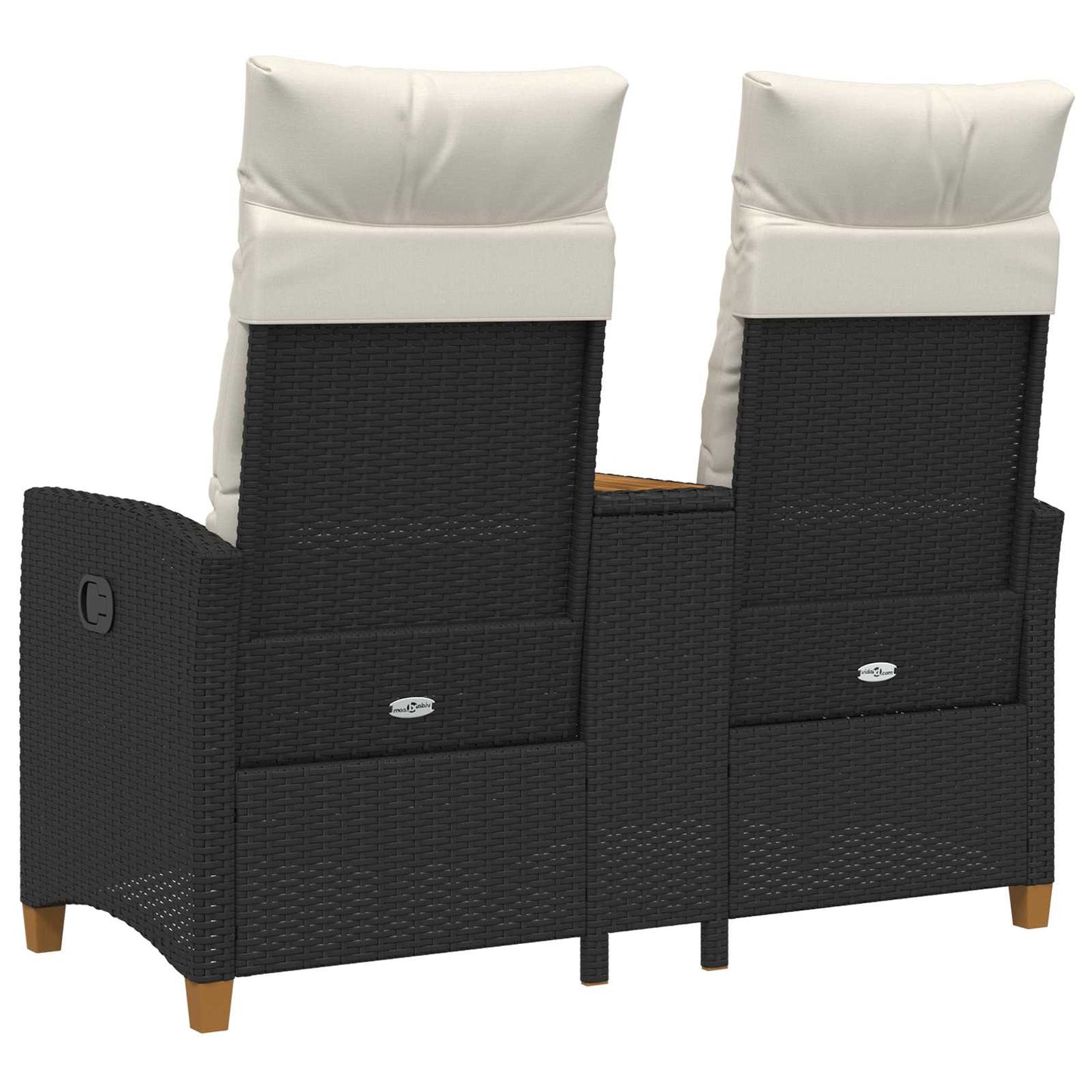 Liegebank mit Tisch 2 -Seater 126 x 65 x 112 cm Poly-Rattan