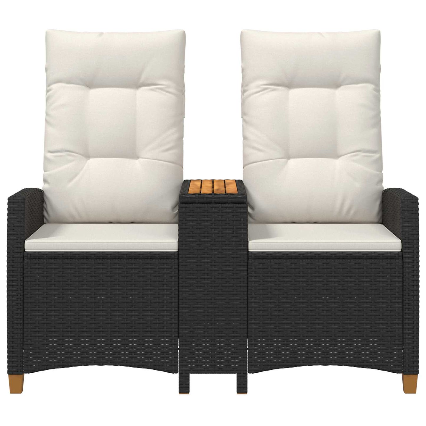 Liegebank mit Tisch 2 -Seater 126 x 65 x 112 cm Poly-Rattan