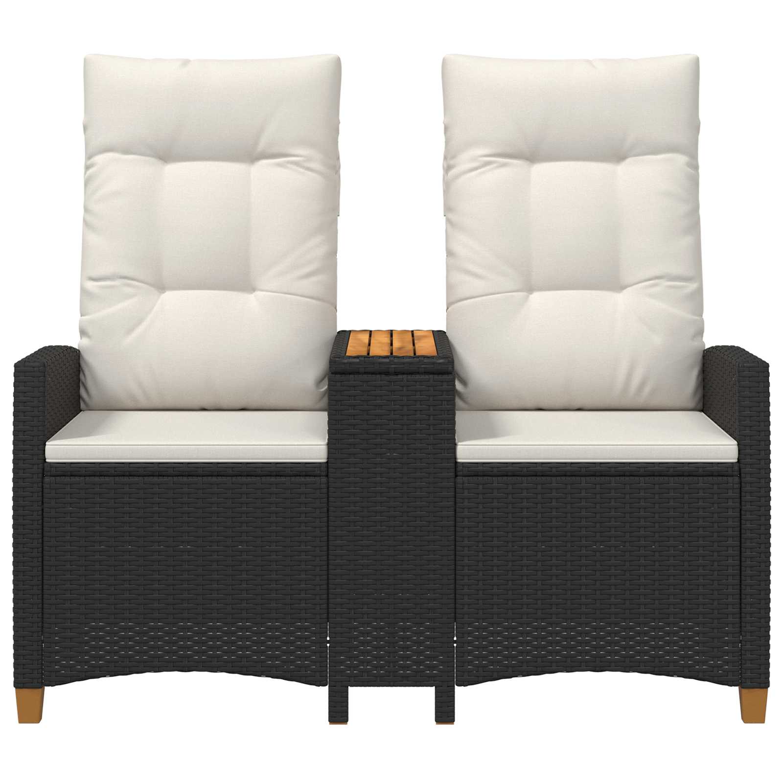 Liegebank mit Tisch 2 -Seater 126 x 65 x 112 cm Poly-Rattan