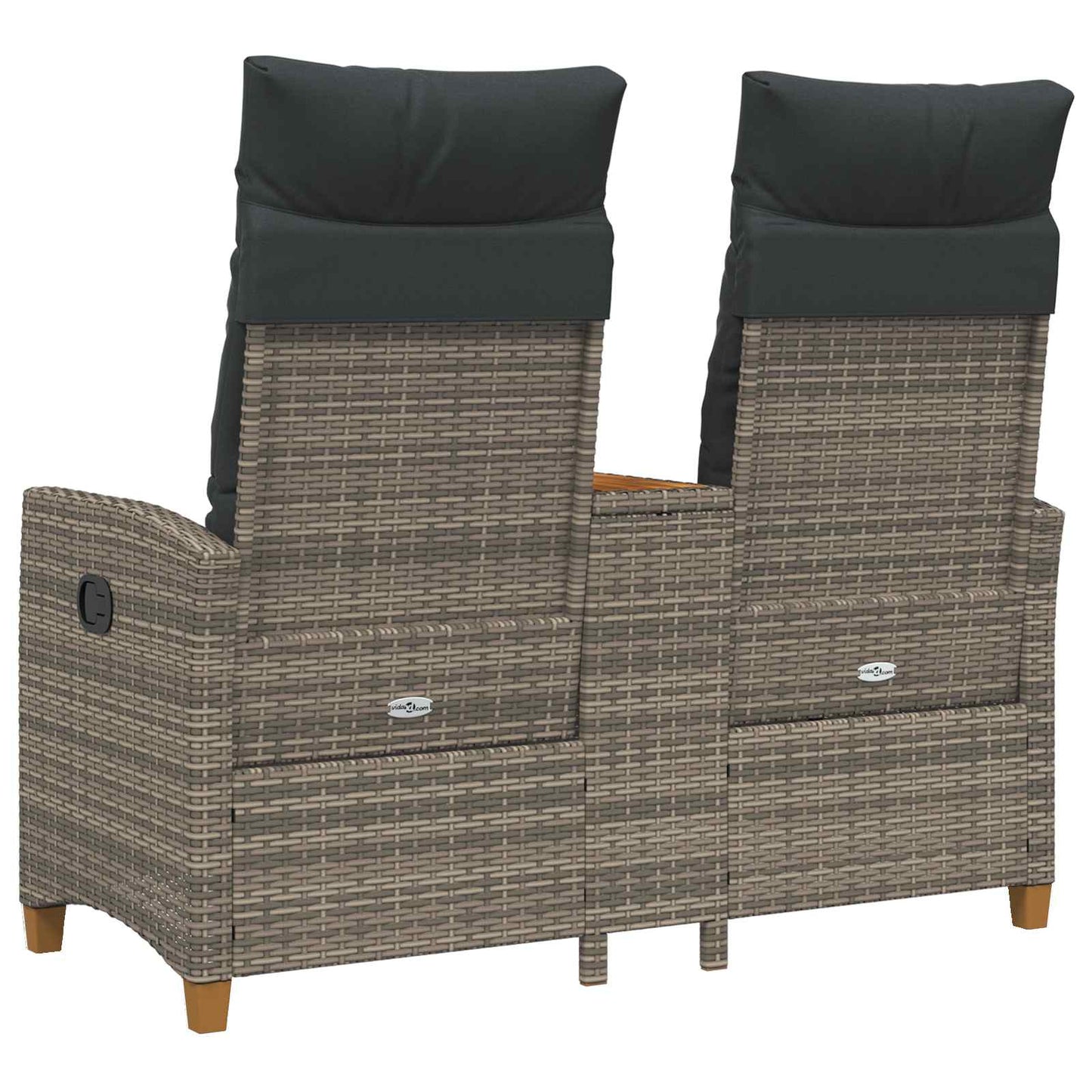 Liegebank mit Tisch 2 -Seater 126 x 65 x 112 cm Poly-Rattan