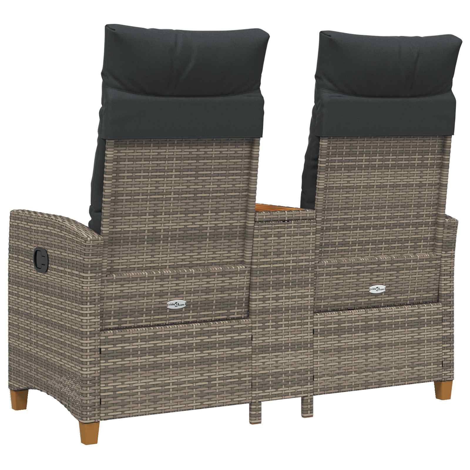 Liegebank mit Tisch 2 -Seater 126 x 65 x 112 cm Poly-Rattan
