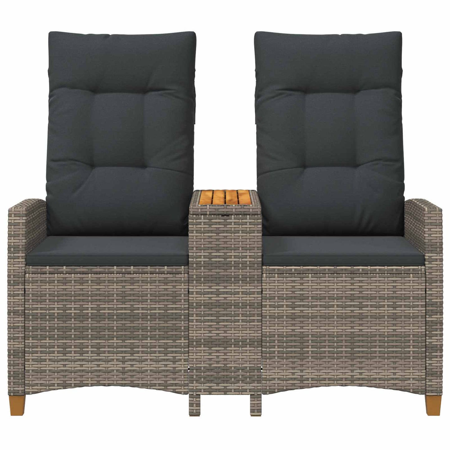 Liegebank mit Tisch 2 -Seater 126 x 65 x 112 cm Poly-Rattan