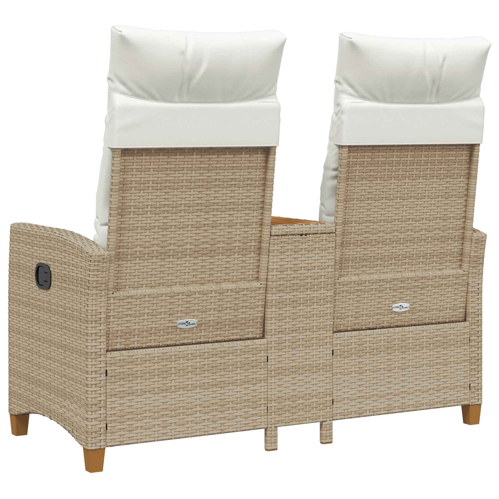 Liegebank mit Tisch 2 -Seater 126 x 65 x 112 cm Poly-Rattan