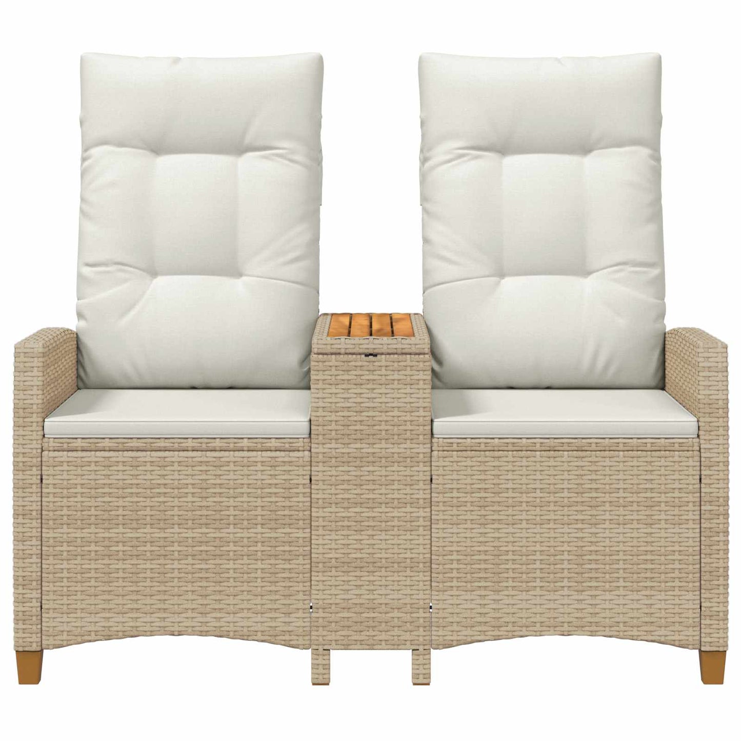 Liegebank mit Tisch 2 -Seater 126 x 65 x 112 cm Poly-Rattan