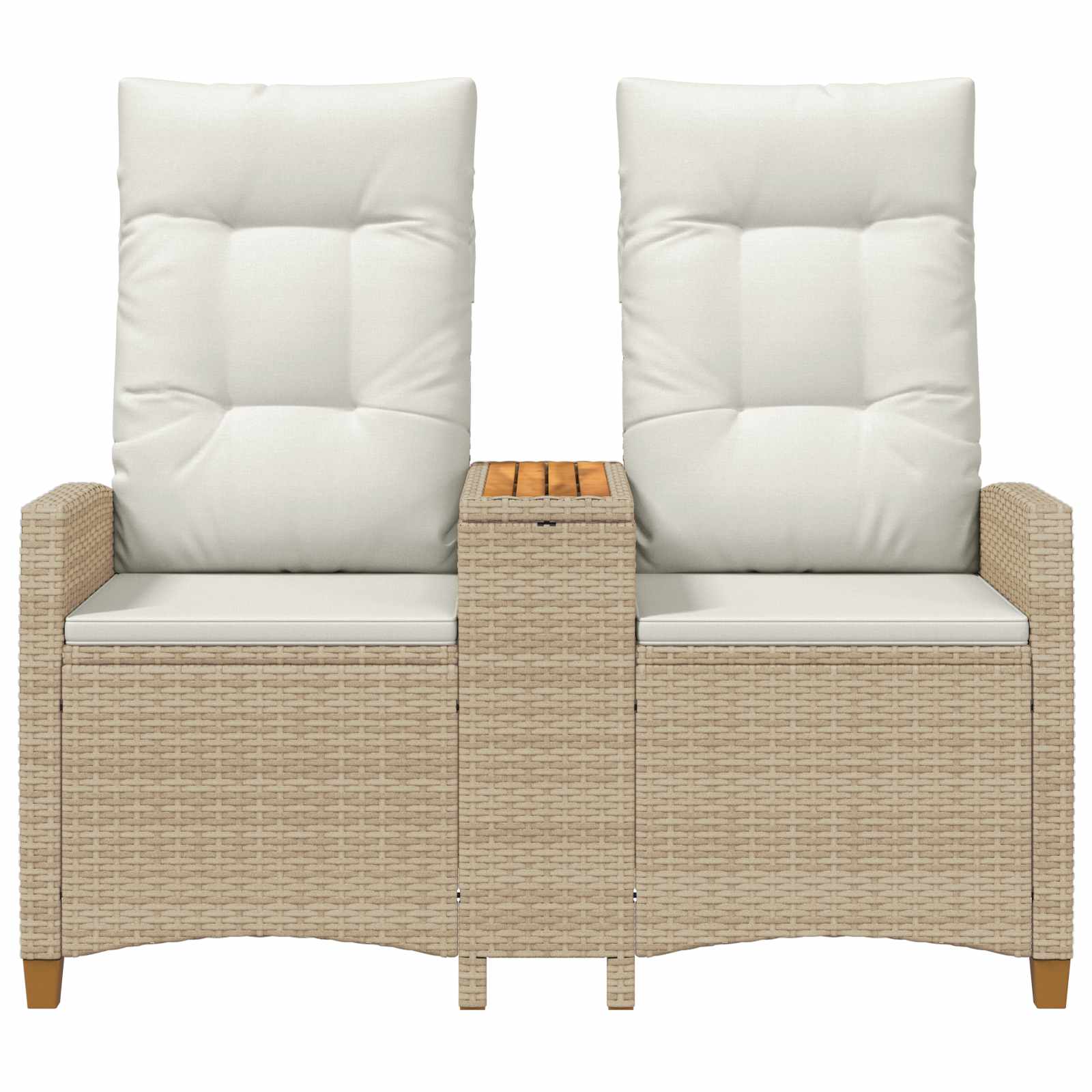 Liegebank mit Tisch 2 -Seater 126 x 65 x 112 cm Poly-Rattan