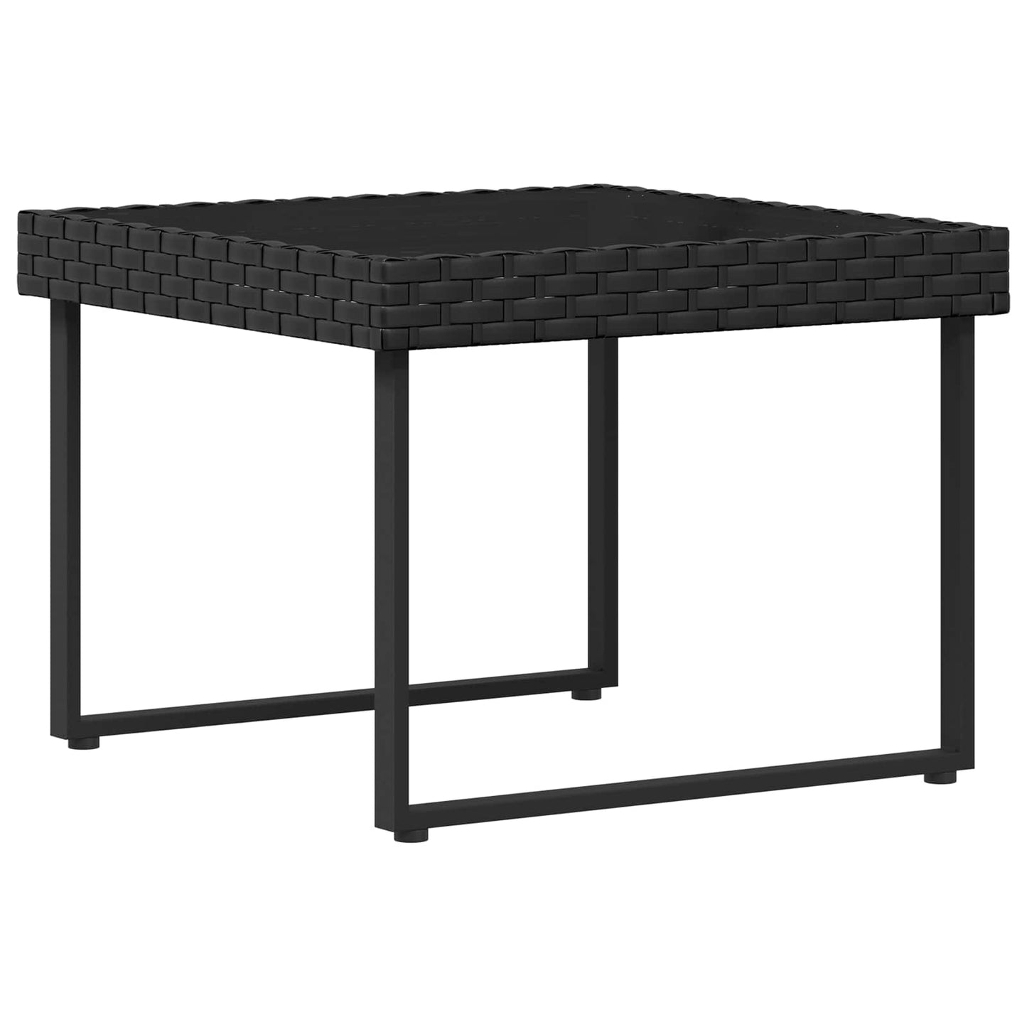 Gartensofa-set 2 Stk. Schwarz und Creme Poly Rattan Stahl
