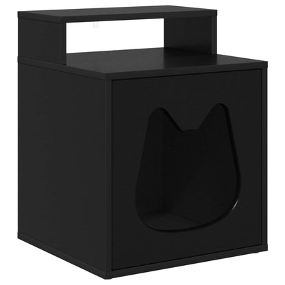 Katzenhaus Schwarz 42,5 x 40 x 53,5 cm Holzwerkstoff