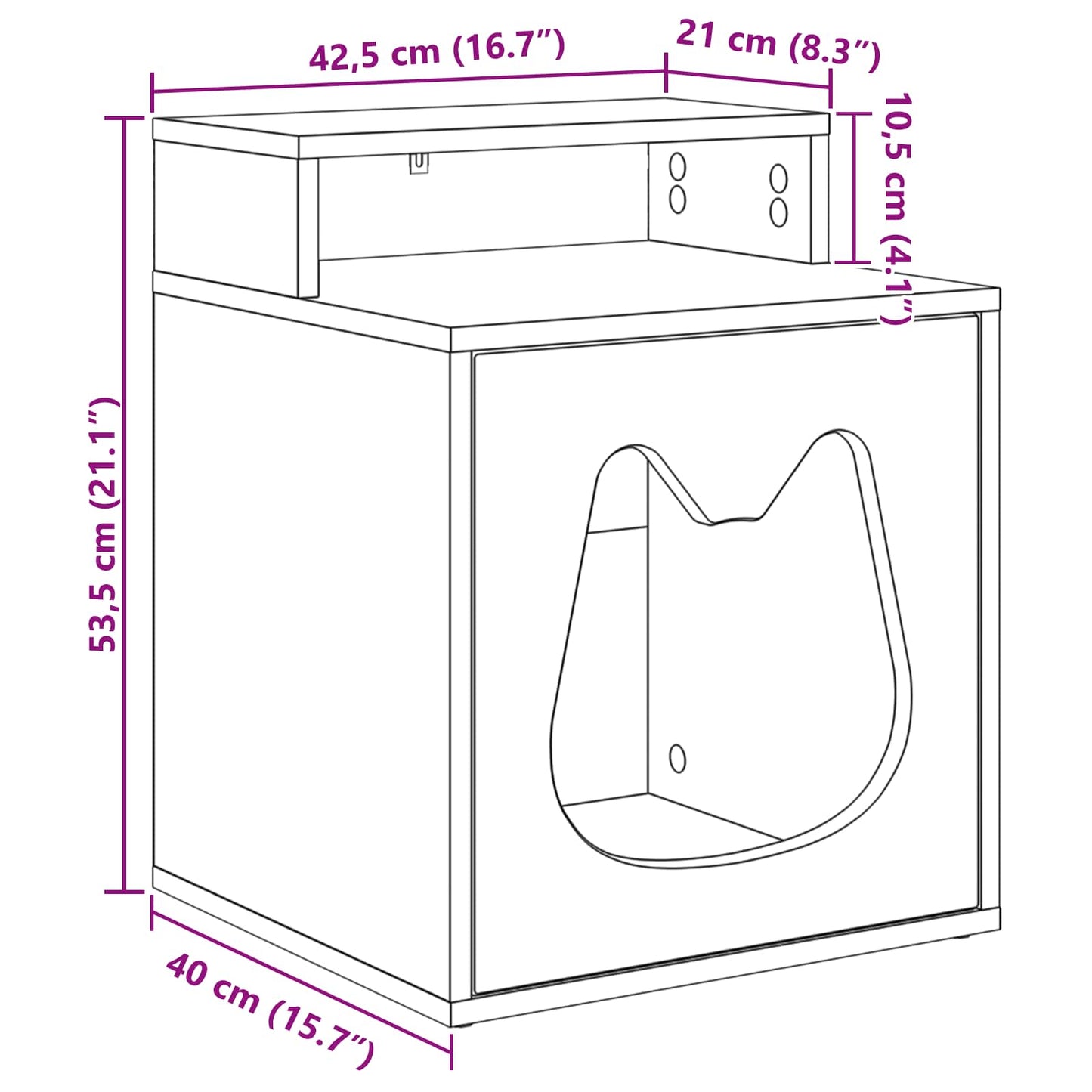 Katzenhaus Sonoma 42,5 x 40 x 53,5 cm Holzwerkstoff