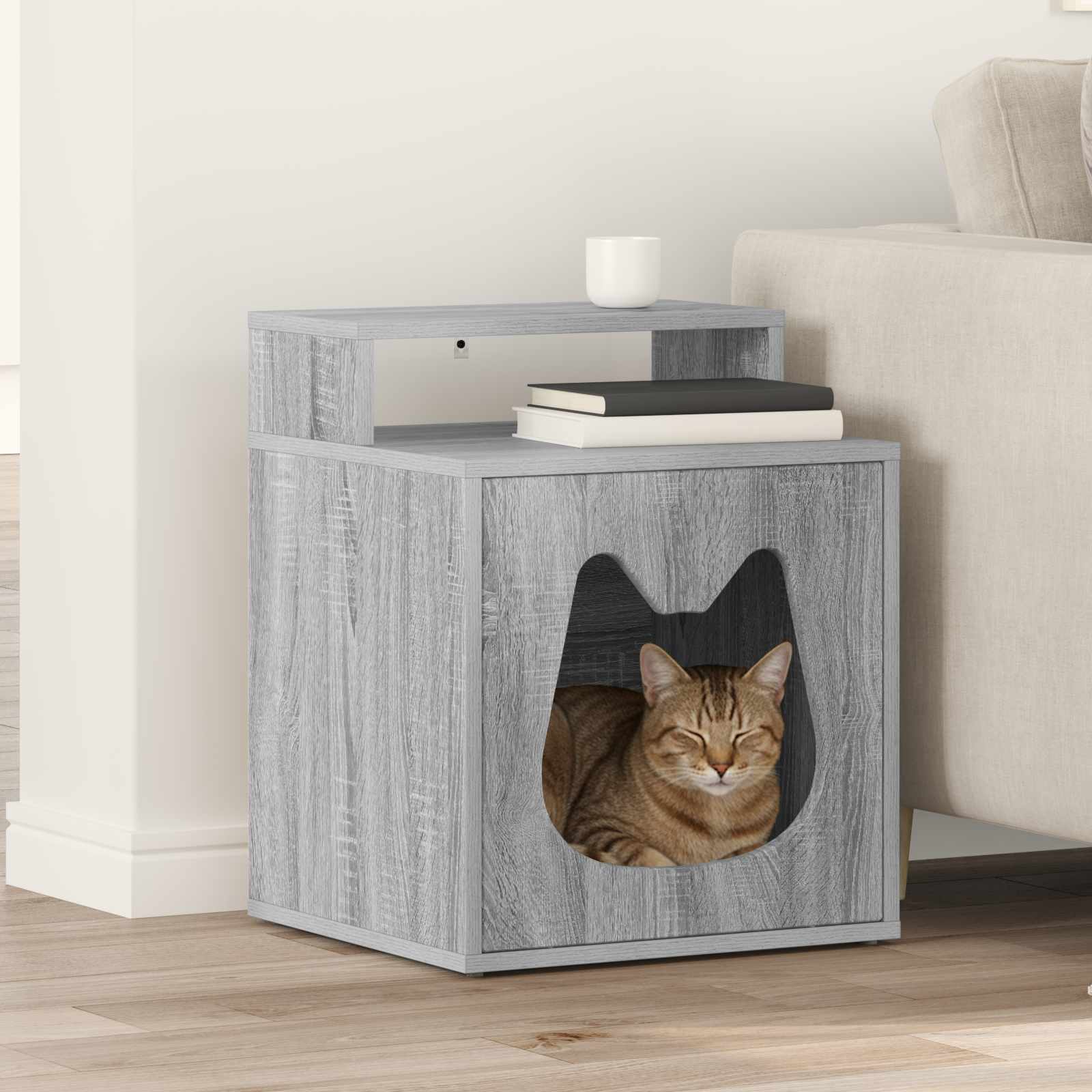 Katzenhaus Sonoma-Grau 42,5 x 40 x 53,5 cm Holzwerkstoff