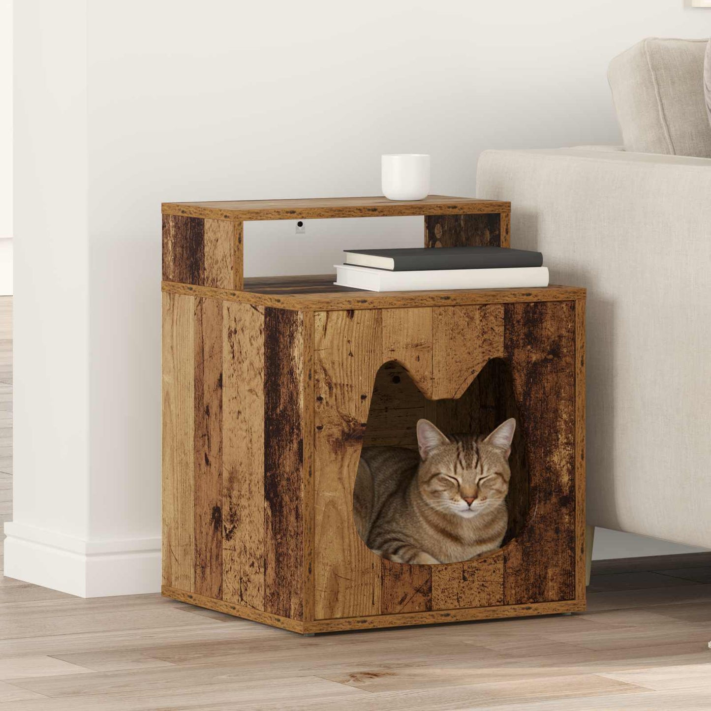 Katzenhaus Altholz 42,5 x 40 x 53,5 cm Holzwerkstoff