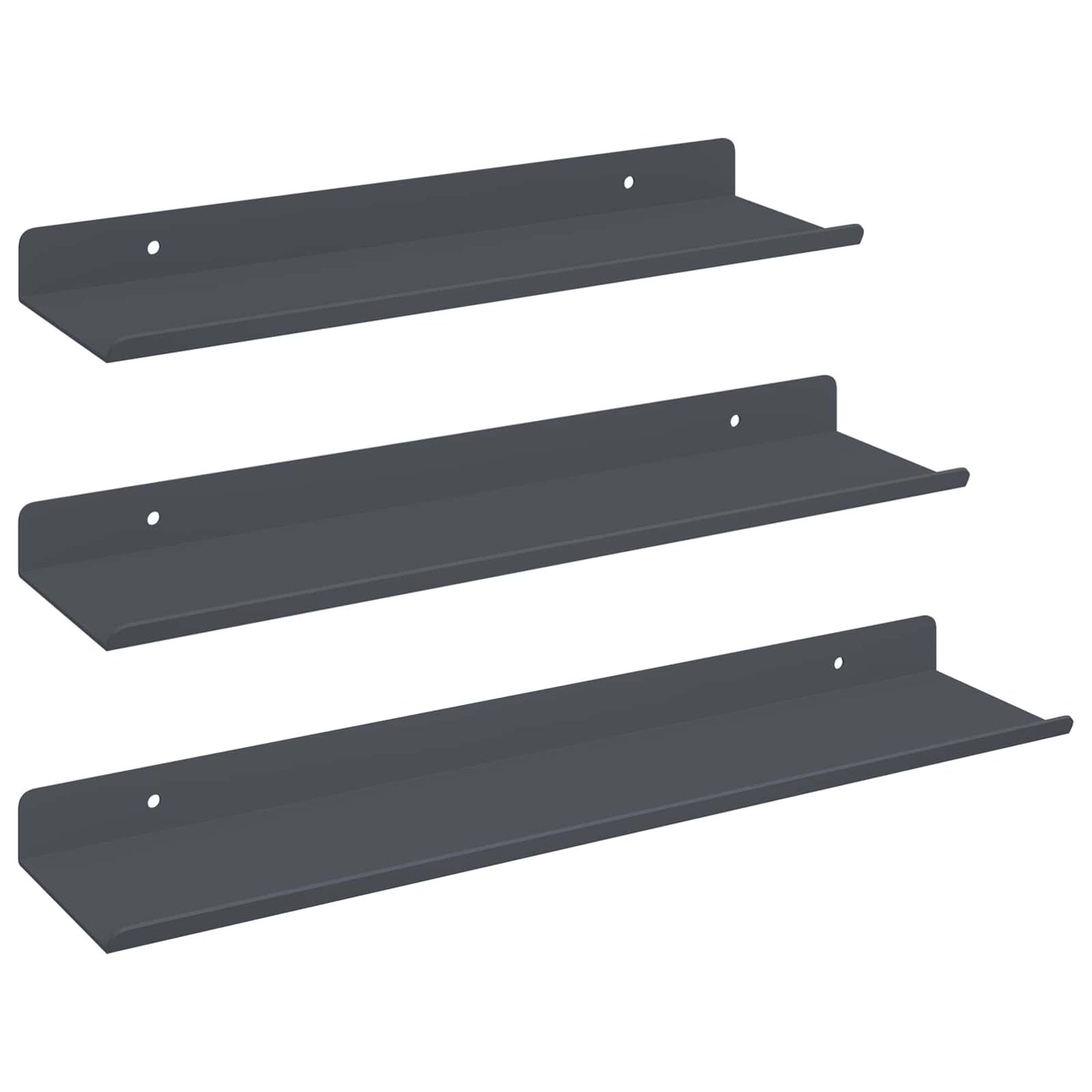 Schwebendes Regal 3 stk. Anthrazit 40 x 9 x 2,5 cm Stahl