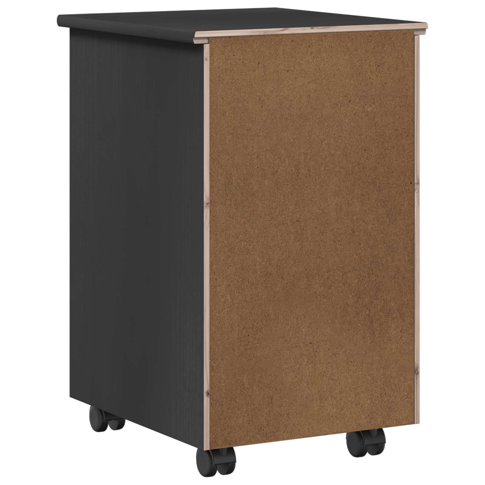 Rollschrank Mit Rad Grau 34 x 39 x 56 cm Massives Kiefernholz