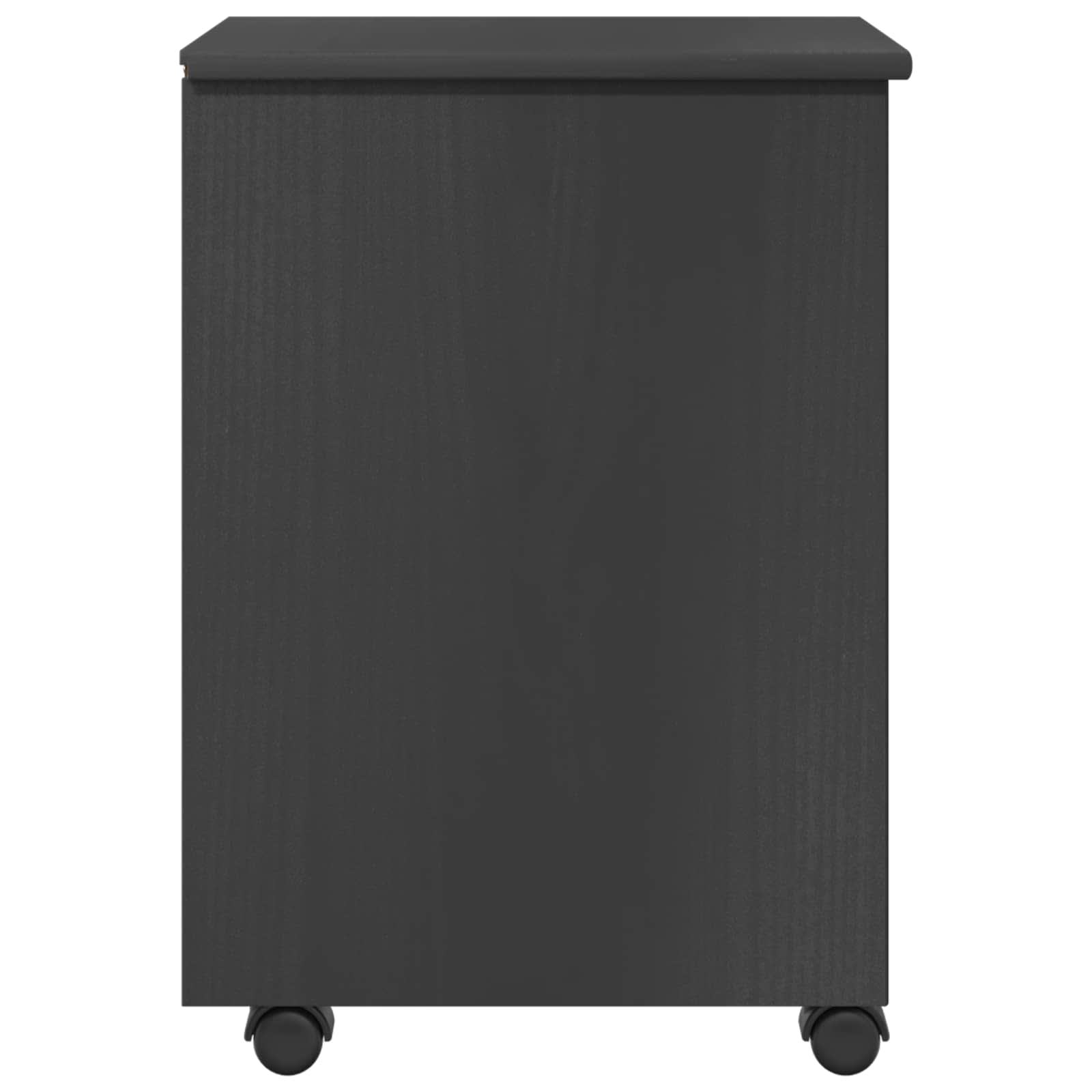 Rollschrank Mit Rad Grau 34 x 39 x 56 cm Massives Kiefernholz