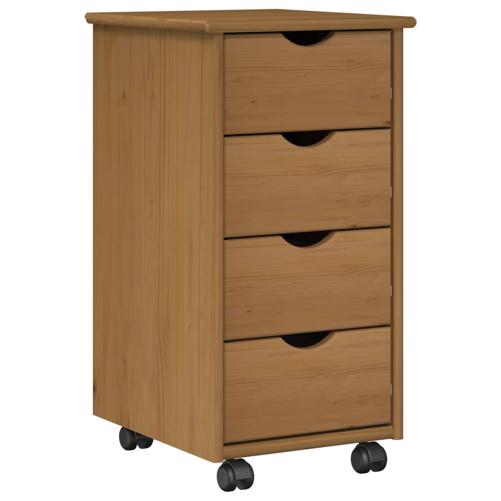 Rollschrank 34 x 39 x 65,5 cm Massivholz Kiefer Honigbraun