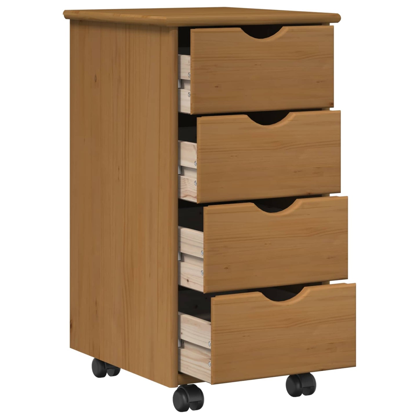 Rollschrank 34 x 39 x 65,5 cm Massivholz Kiefer Honigbraun
