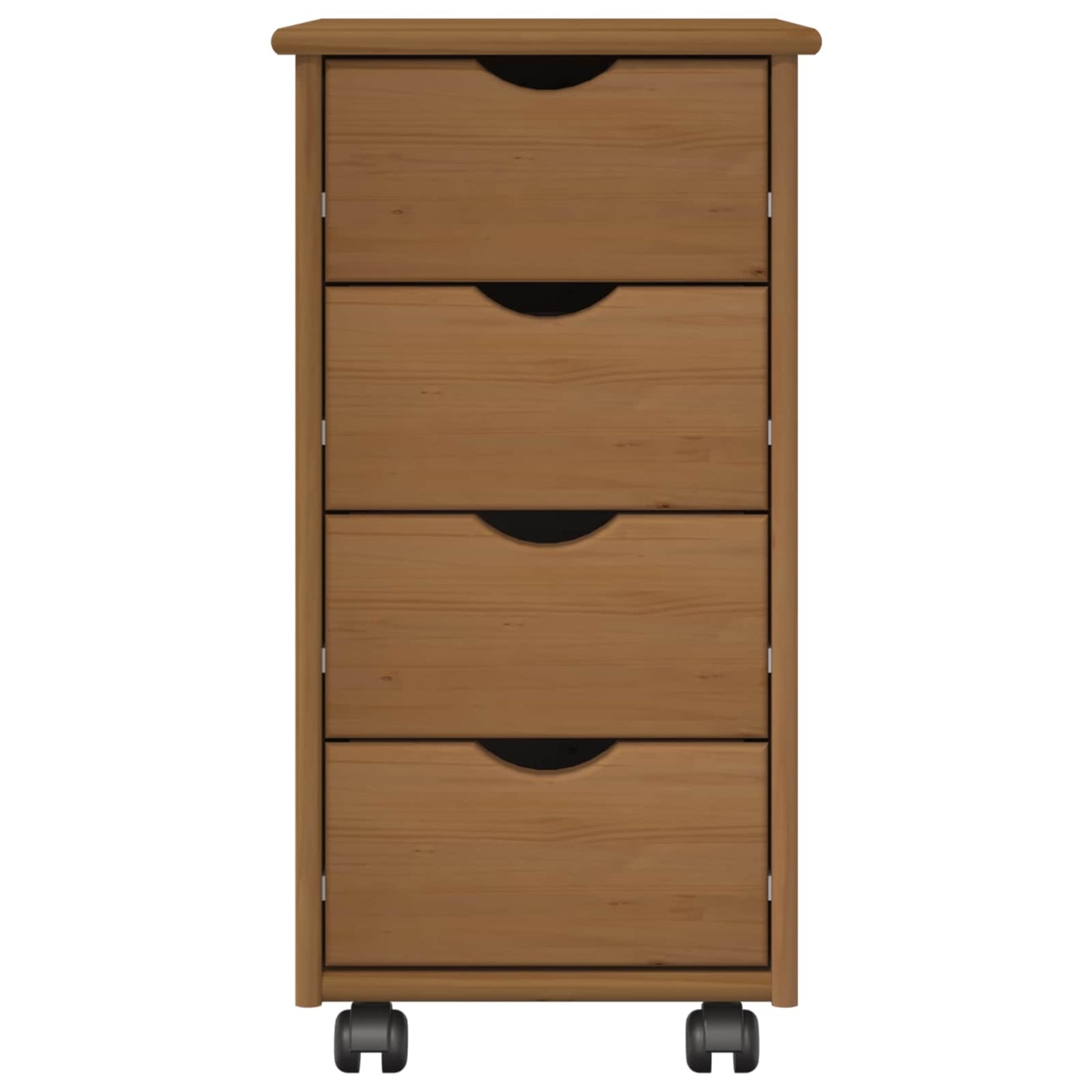 Rollschrank 34 x 39 x 65,5 cm Massivholz Kiefer Honigbraun