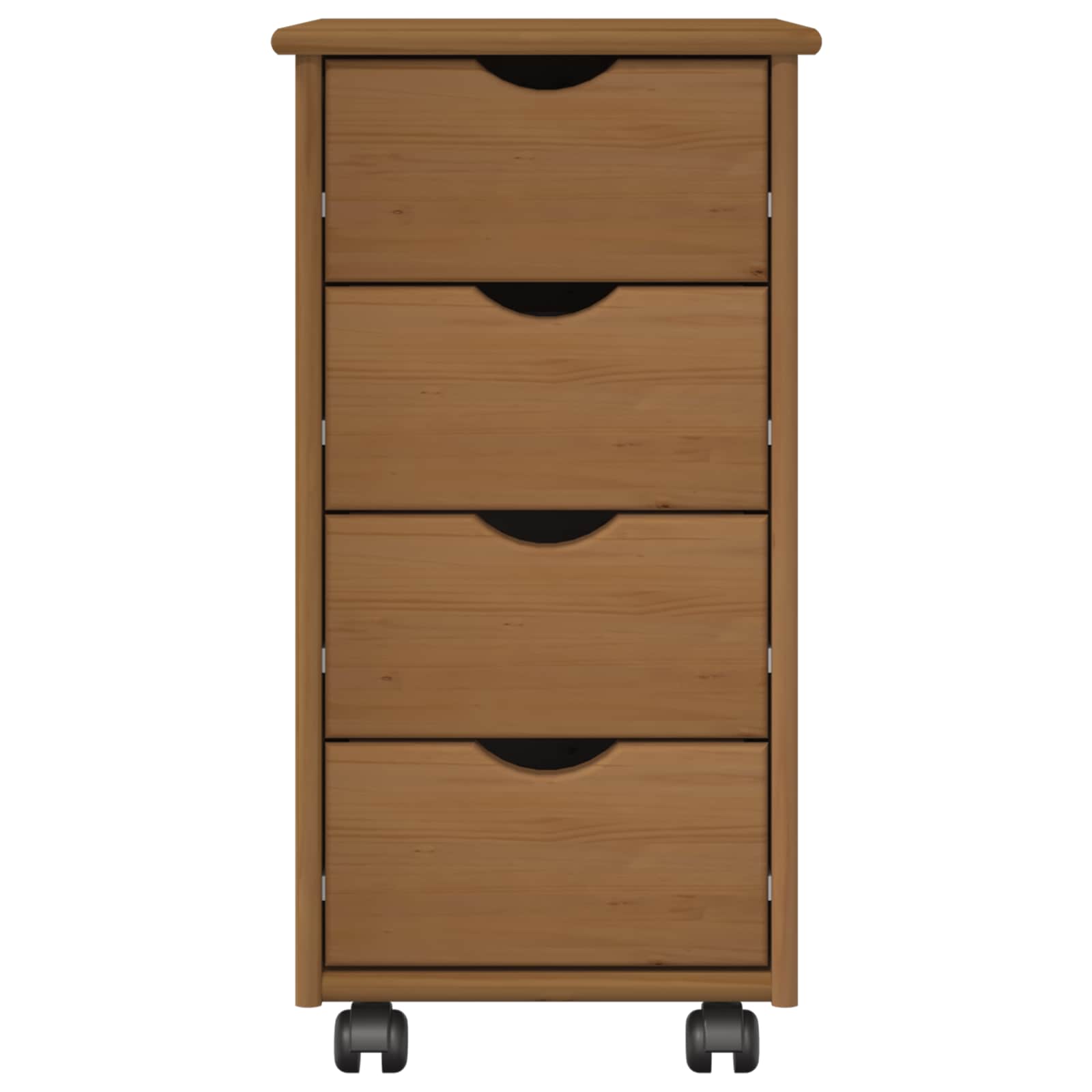 Rollschrank 34 x 39 x 65,5 cm Massivholz Kiefer Honigbraun