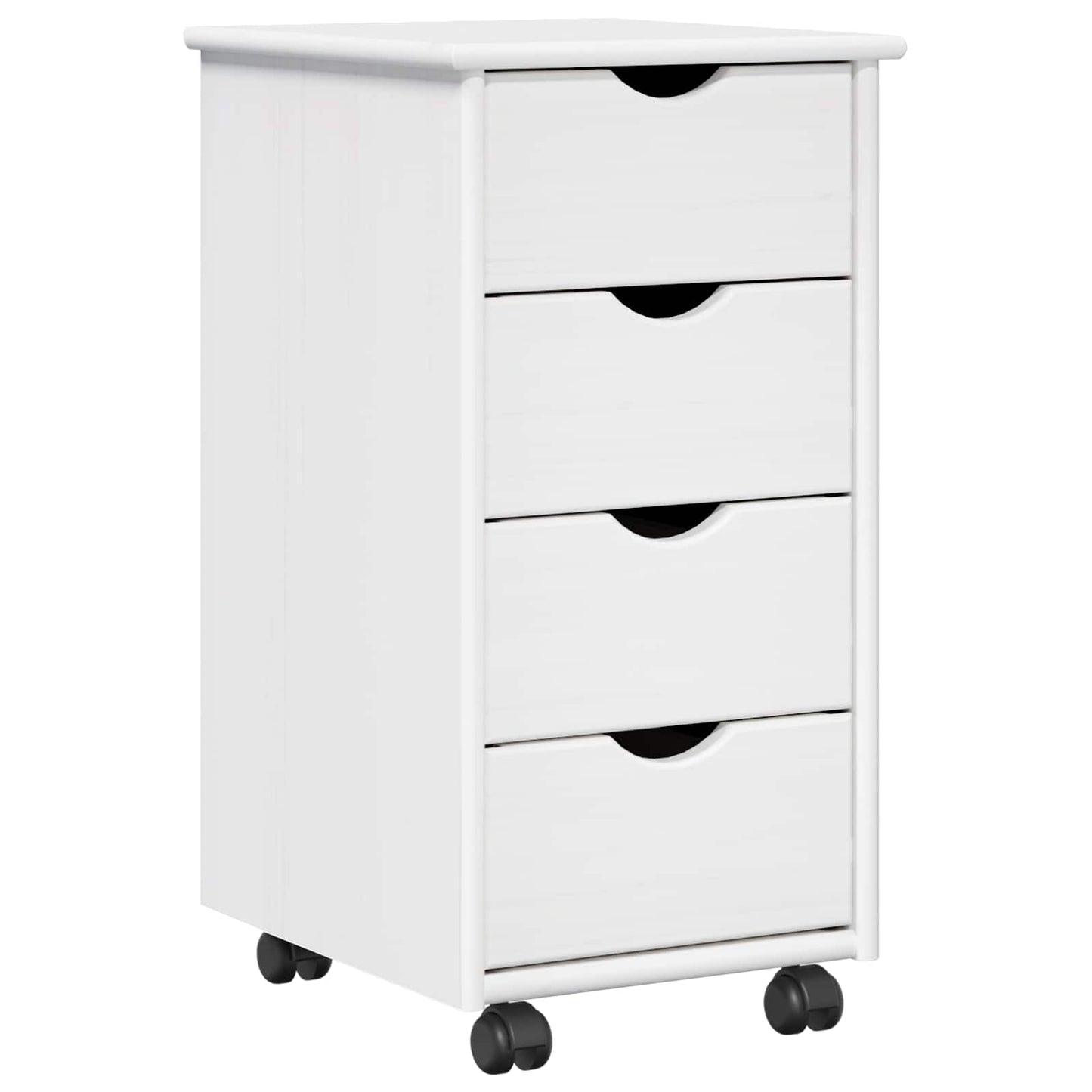 Rollschrank 34 x 39 x 65,5 cm Massivholz Kiefer Weiß