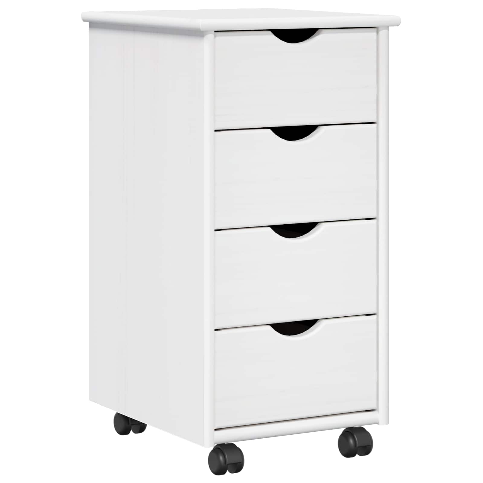 Rollschrank 34 x 39 x 65,5 cm Massivholz Kiefer Weiß