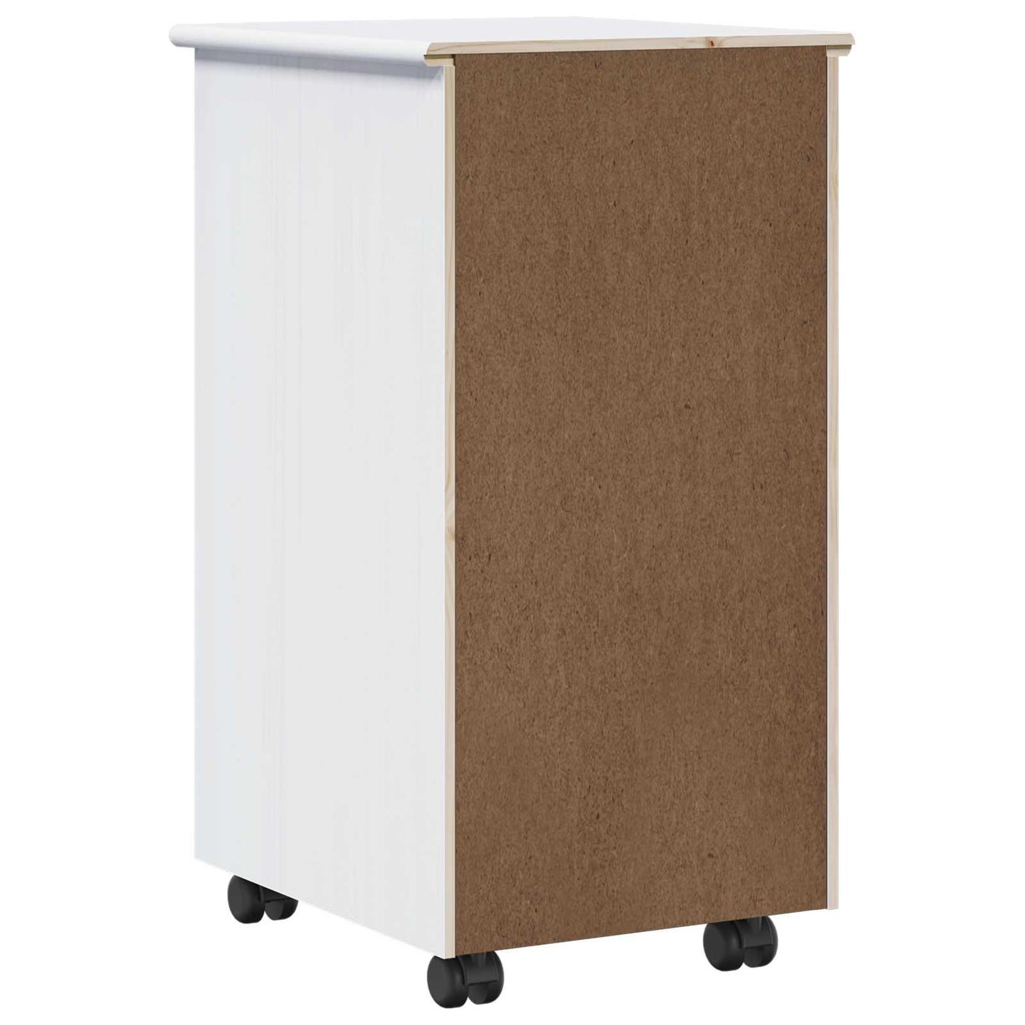 Rollschrank 34 x 39 x 65,5 cm Massivholz Kiefer Weiß