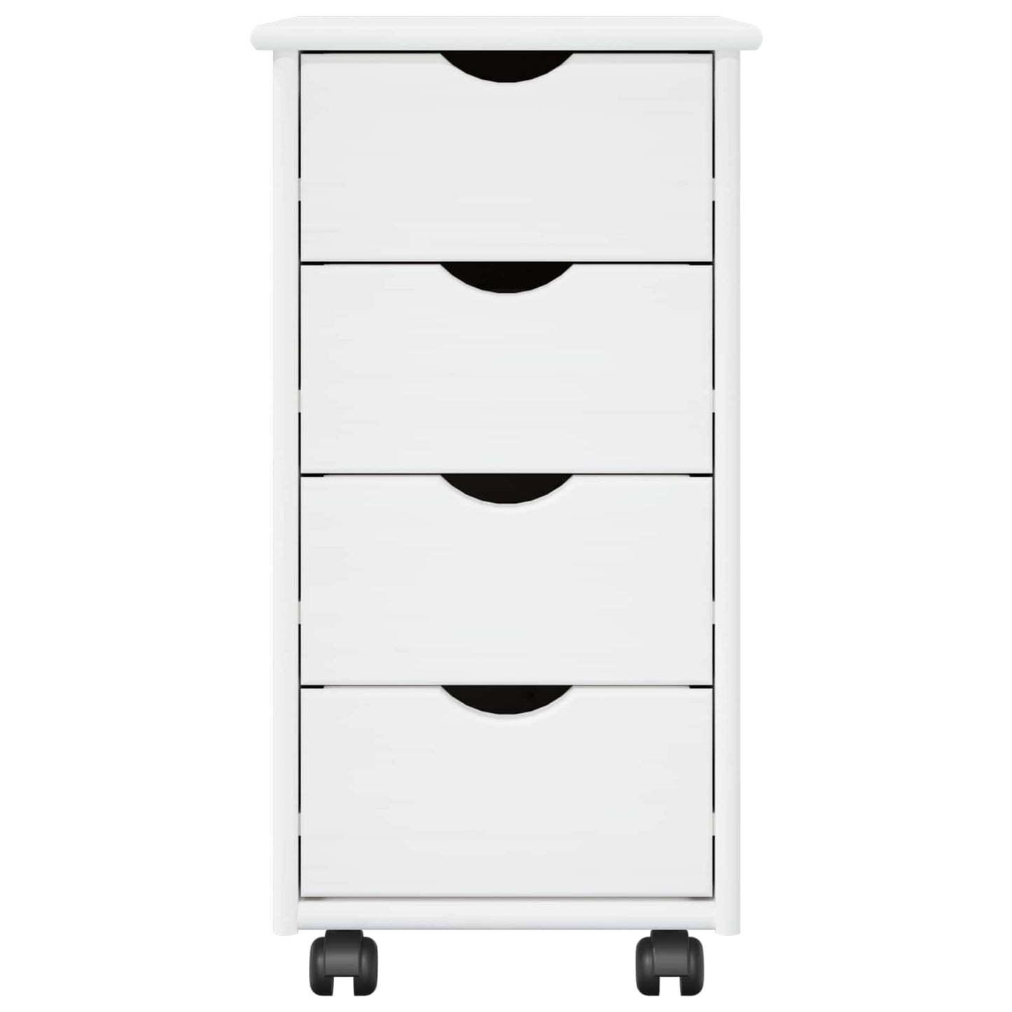 Rollschrank 34 x 39 x 65,5 cm Massivholz Kiefer Weiß