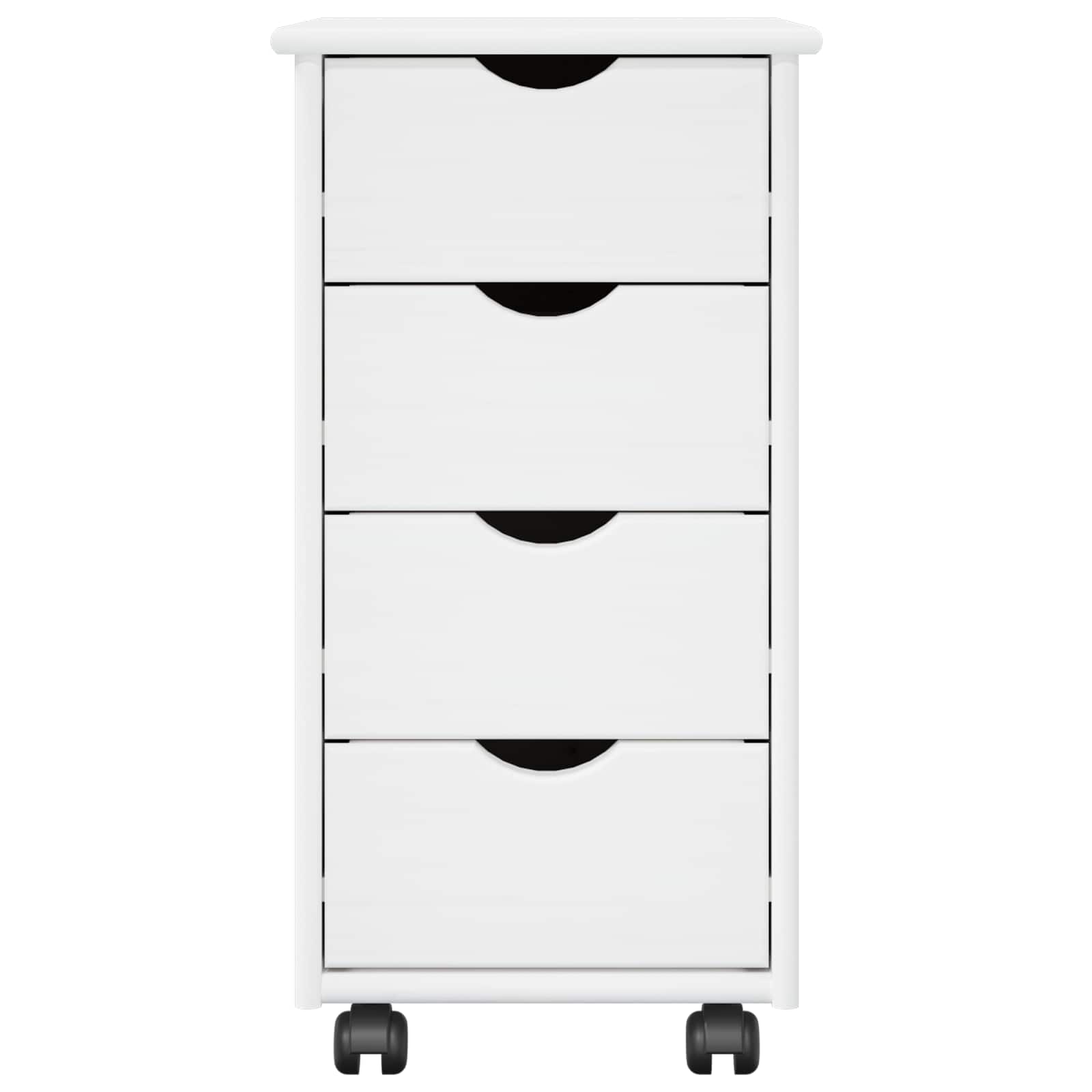 Rollschrank 34 x 39 x 65,5 cm Massivholz Kiefer Weiß