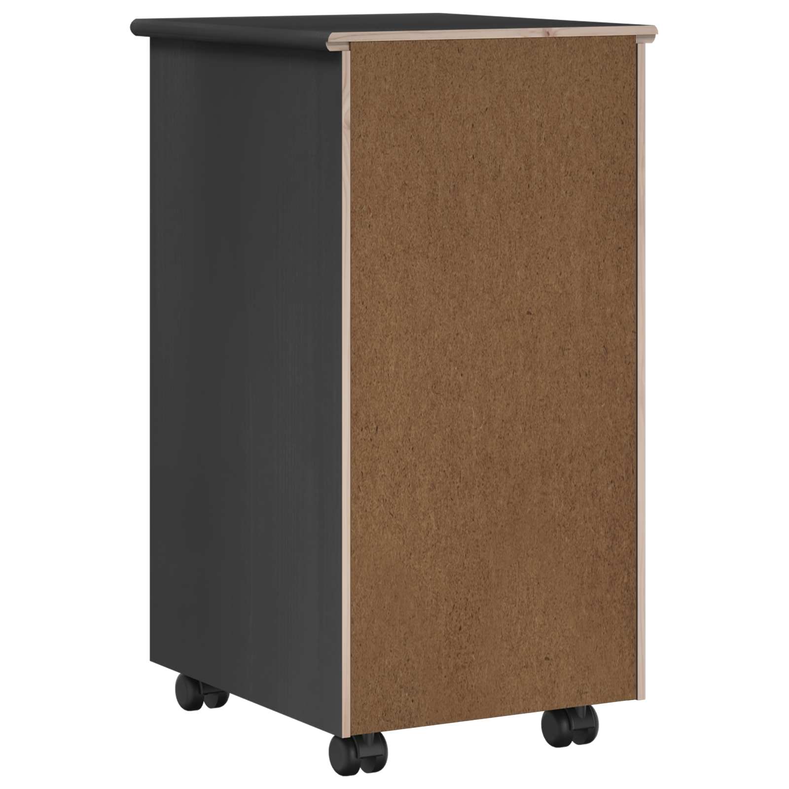 Rollschrank 34 x 39 x 65,5 cm Massivholz Kiefer Grau