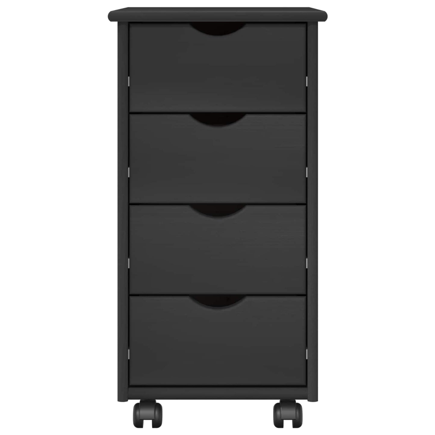 Rollschrank 34 x 39 x 65,5 cm Massivholz Kiefer Grau