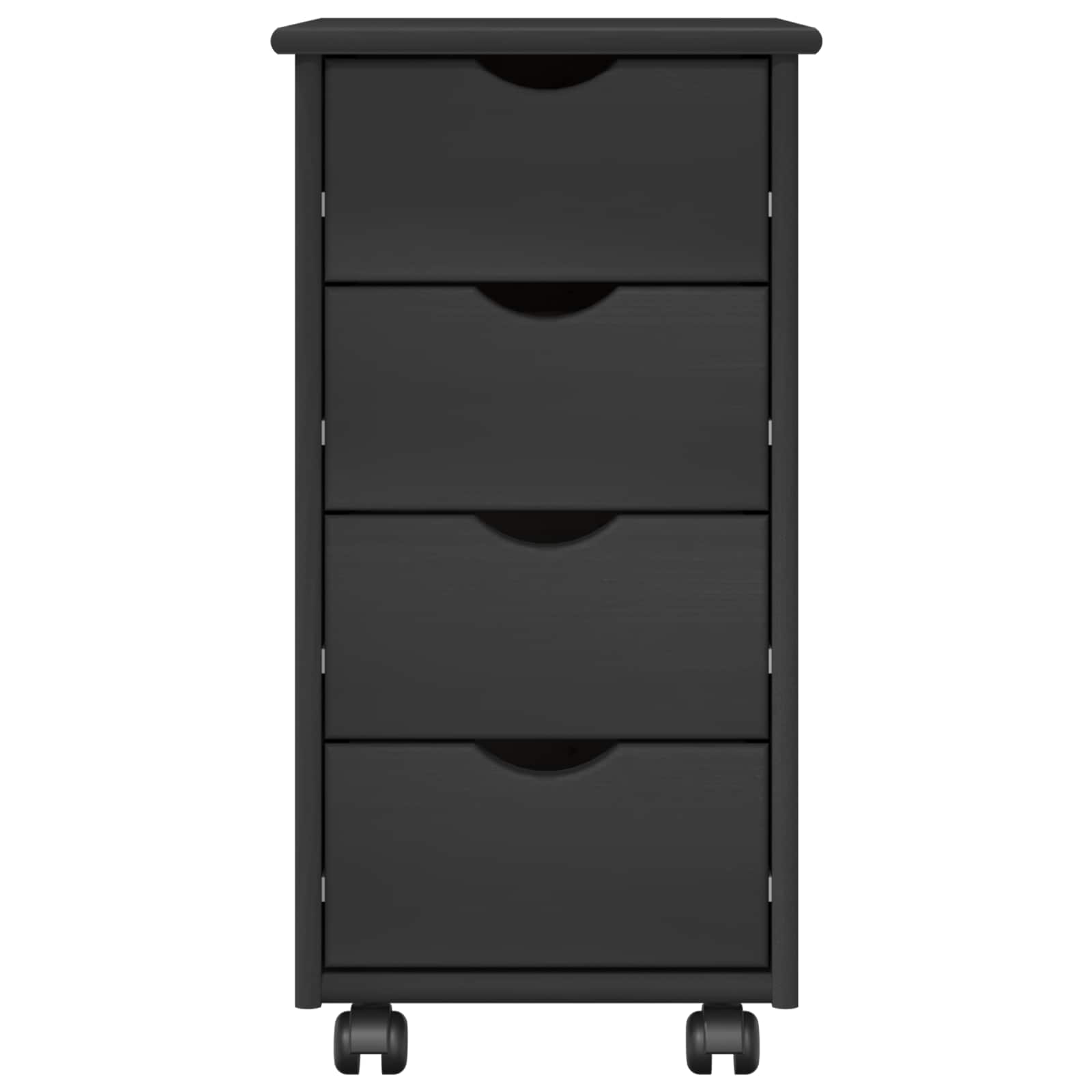 Rollschrank 34 x 39 x 65,5 cm Massivholz Kiefer Grau