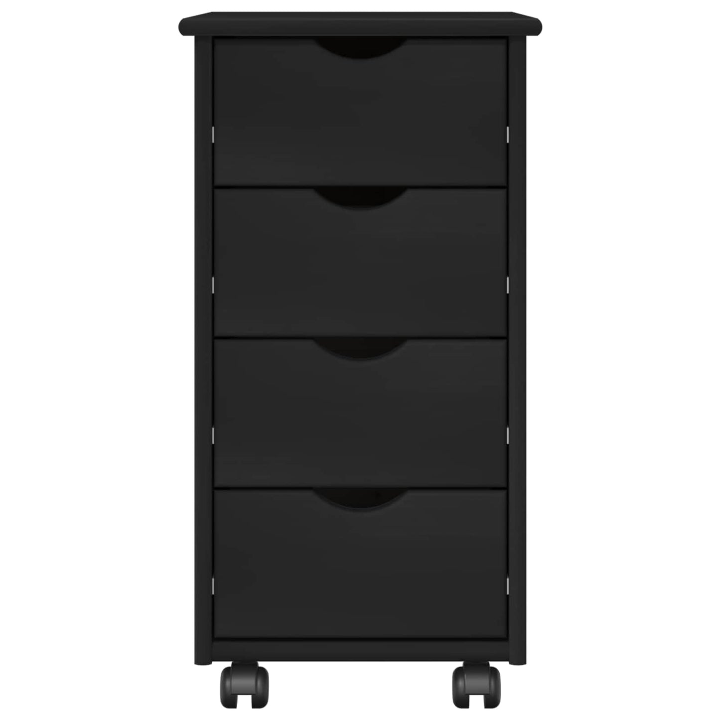 Rollschrank 34 x 39 x 65,5 cm Massivholz Kiefer Schwarz