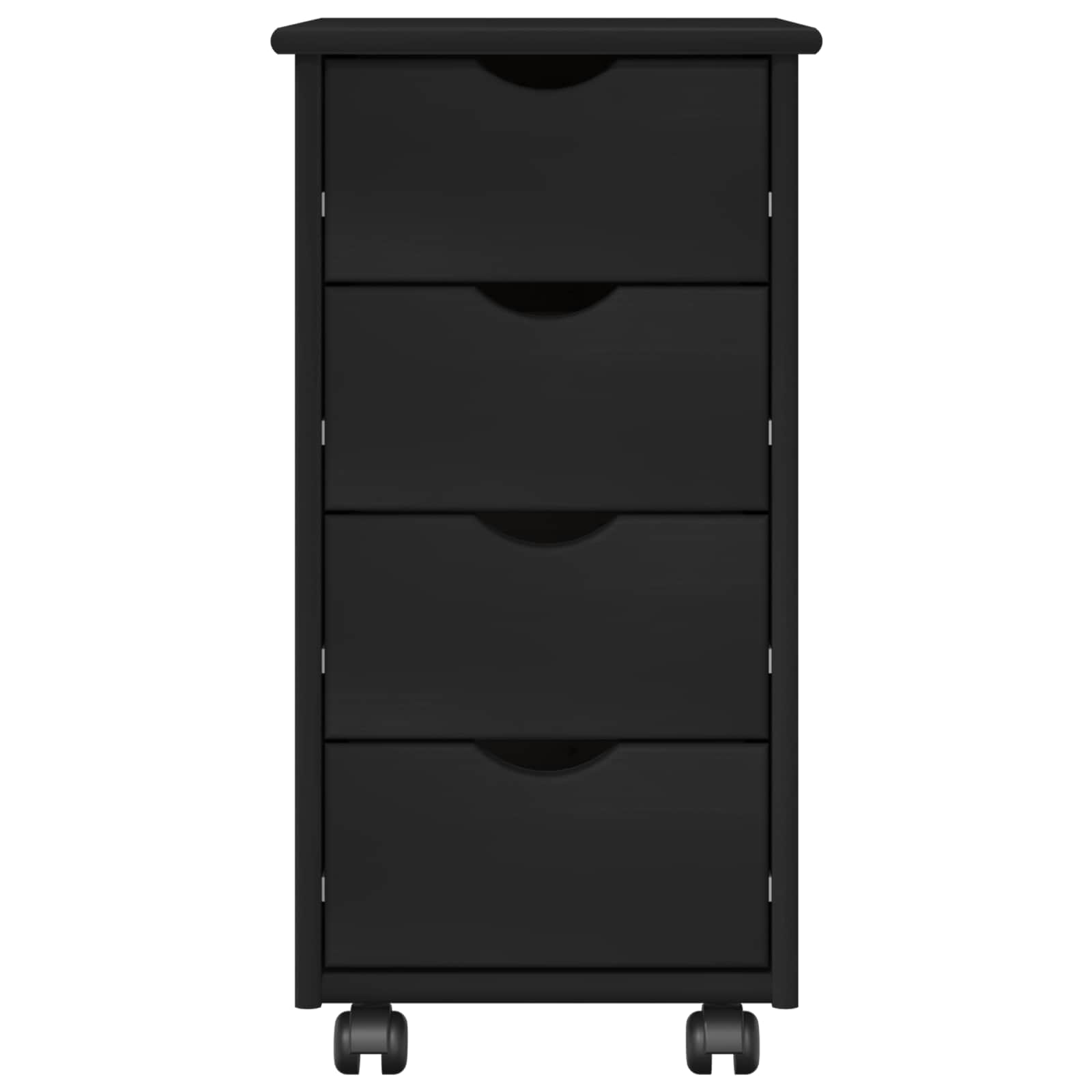 Rollschrank 34 x 39 x 65,5 cm Massivholz Kiefer Schwarz