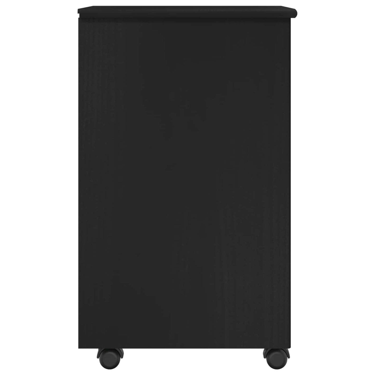 Rollschrank 34 x 39 x 65,5 cm Massivholz Kiefer Schwarz