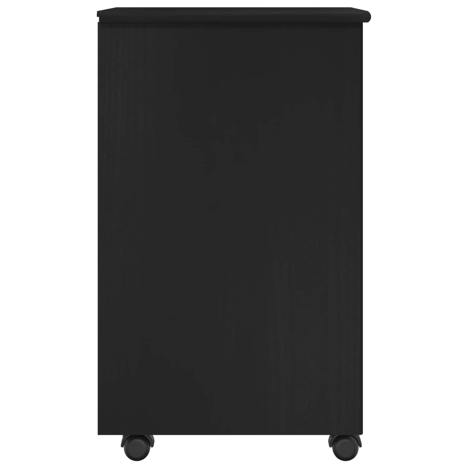Rollschrank 34 x 39 x 65,5 cm Massivholz Kiefer Schwarz