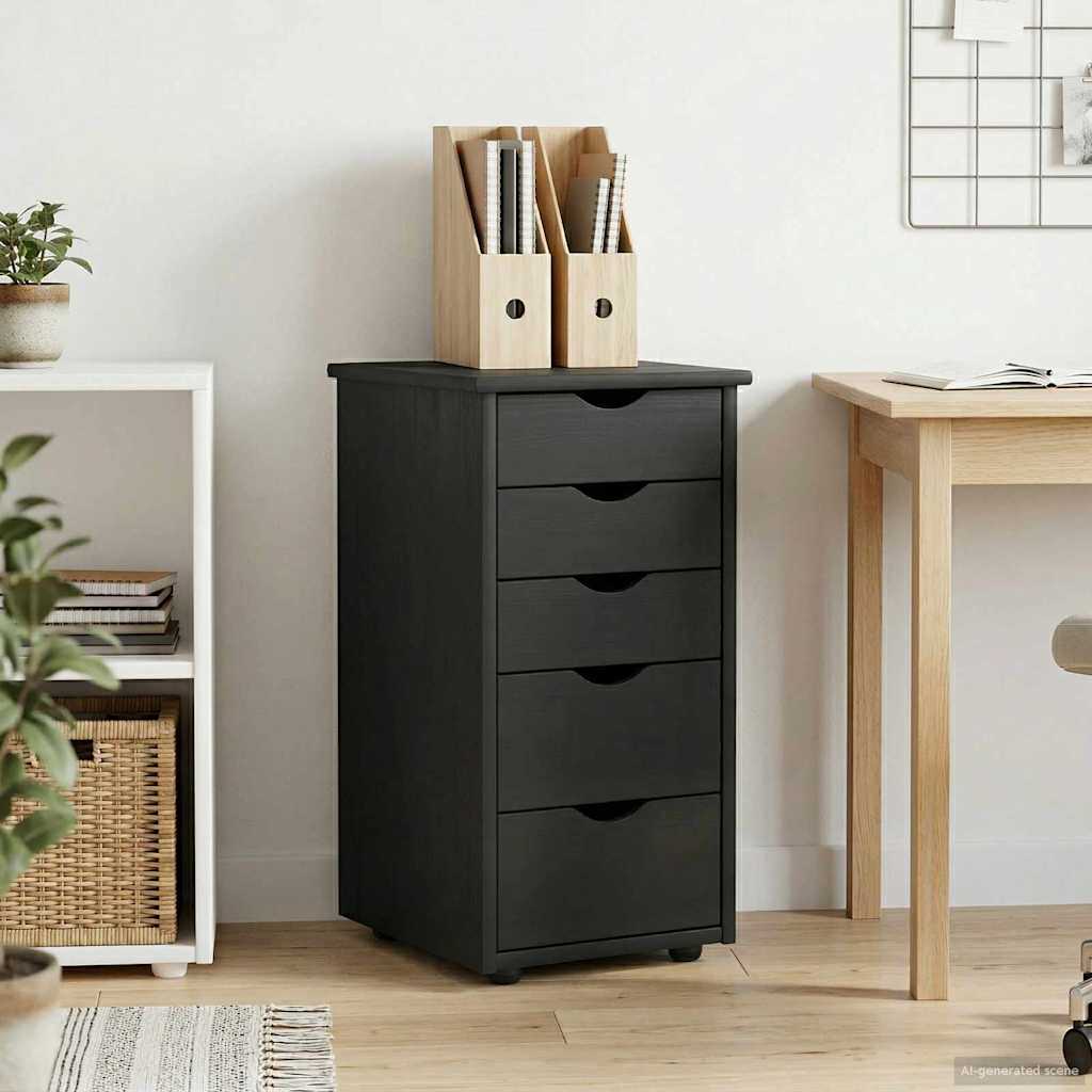 Schrank 34 x 39 x 61,5 cm Massivholz Kiefer Grau
