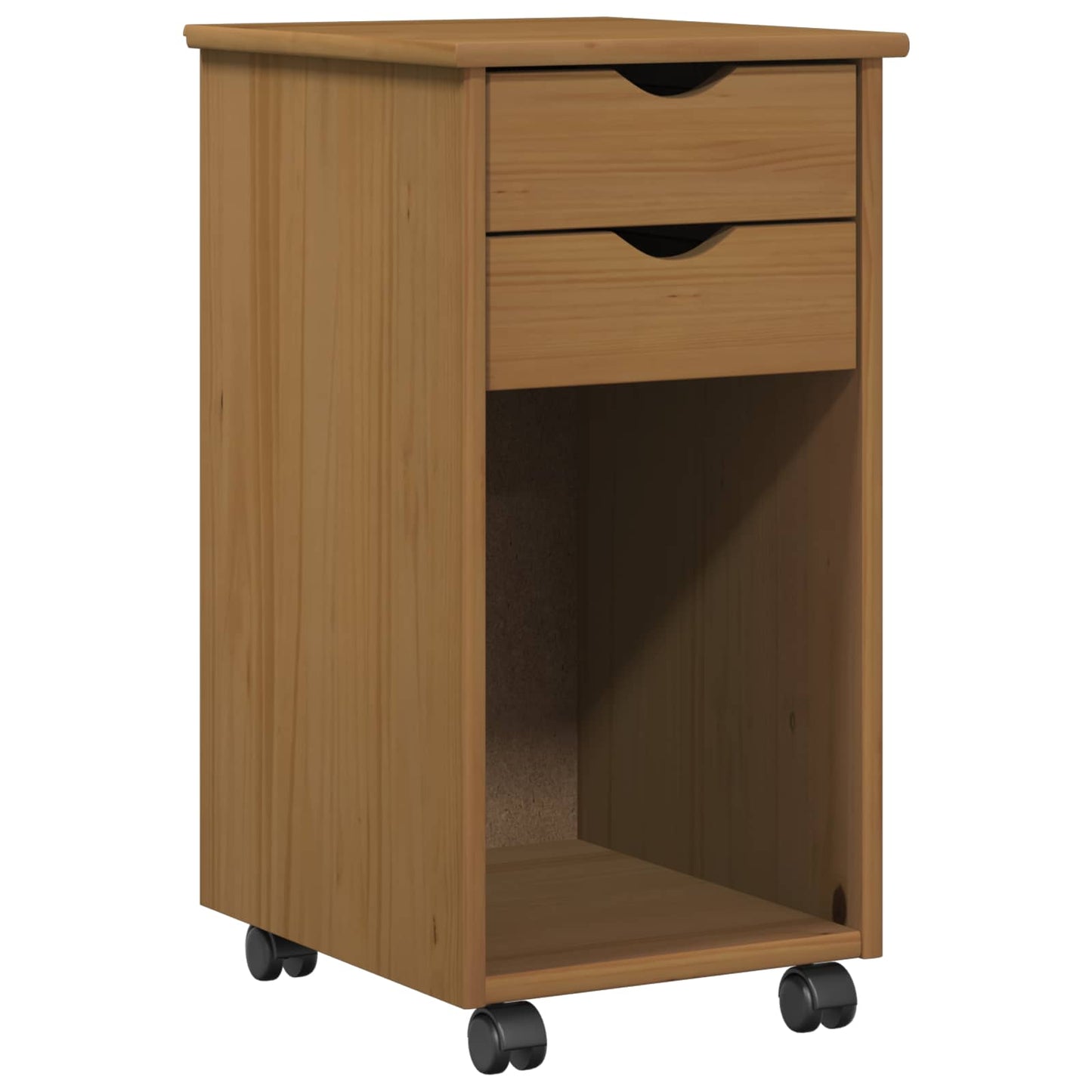 Rollschrank 34 x 39 x 65,5 cm Massives Kiefernholz Honigbraun