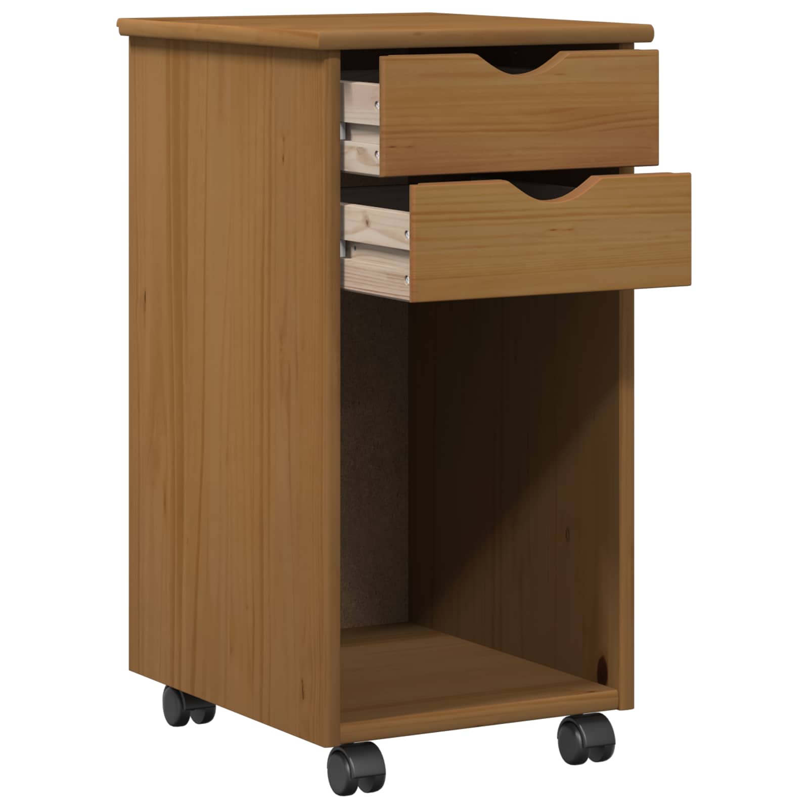 Rollschrank 34 x 39 x 65,5 cm Massives Kiefernholz Honigbraun